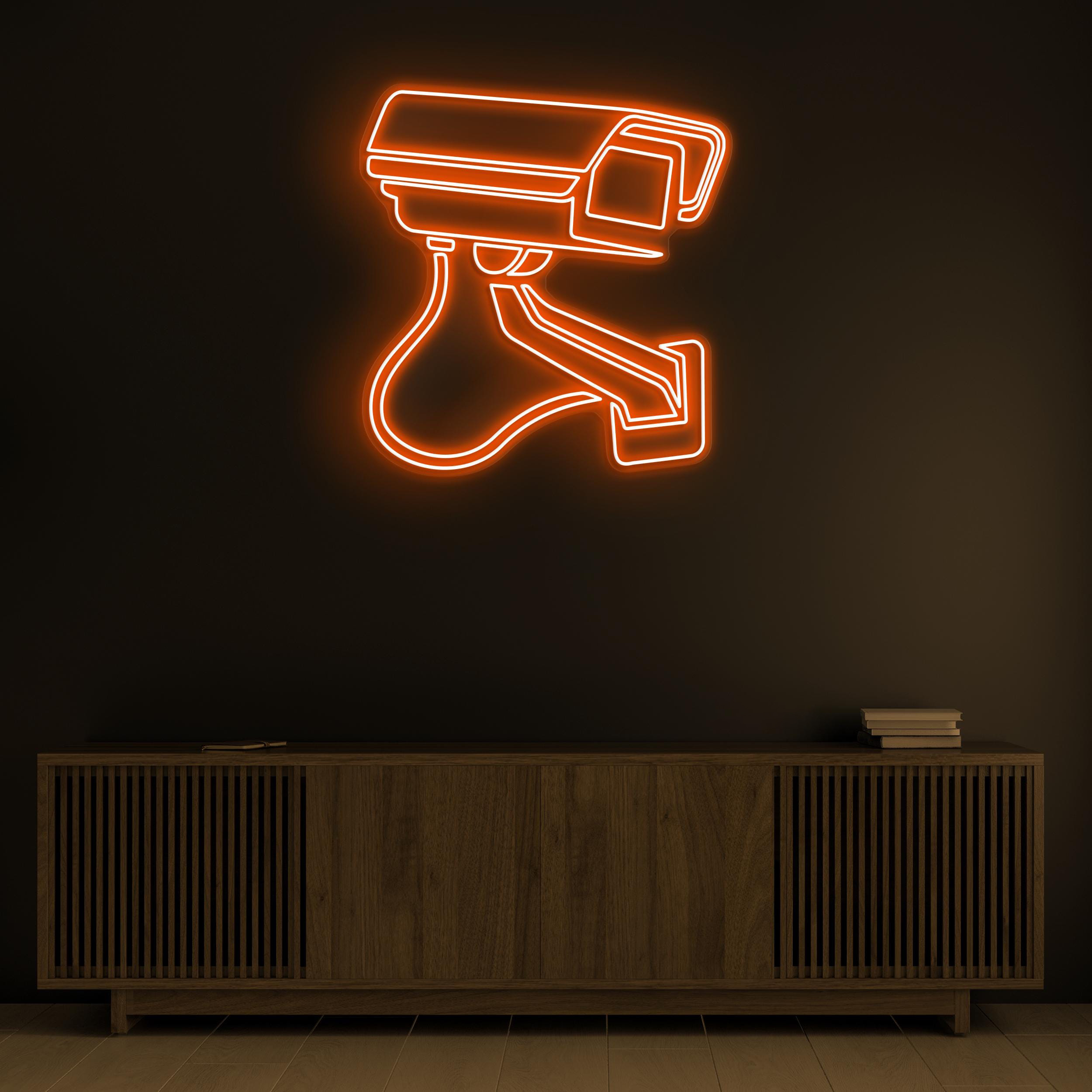Camera Neon Sign, Security Camera LED Light, CCTV Wall Decor, Surveillance Wall Art, Shop, Malls, & Market Neon Light, Custom Neon Sign