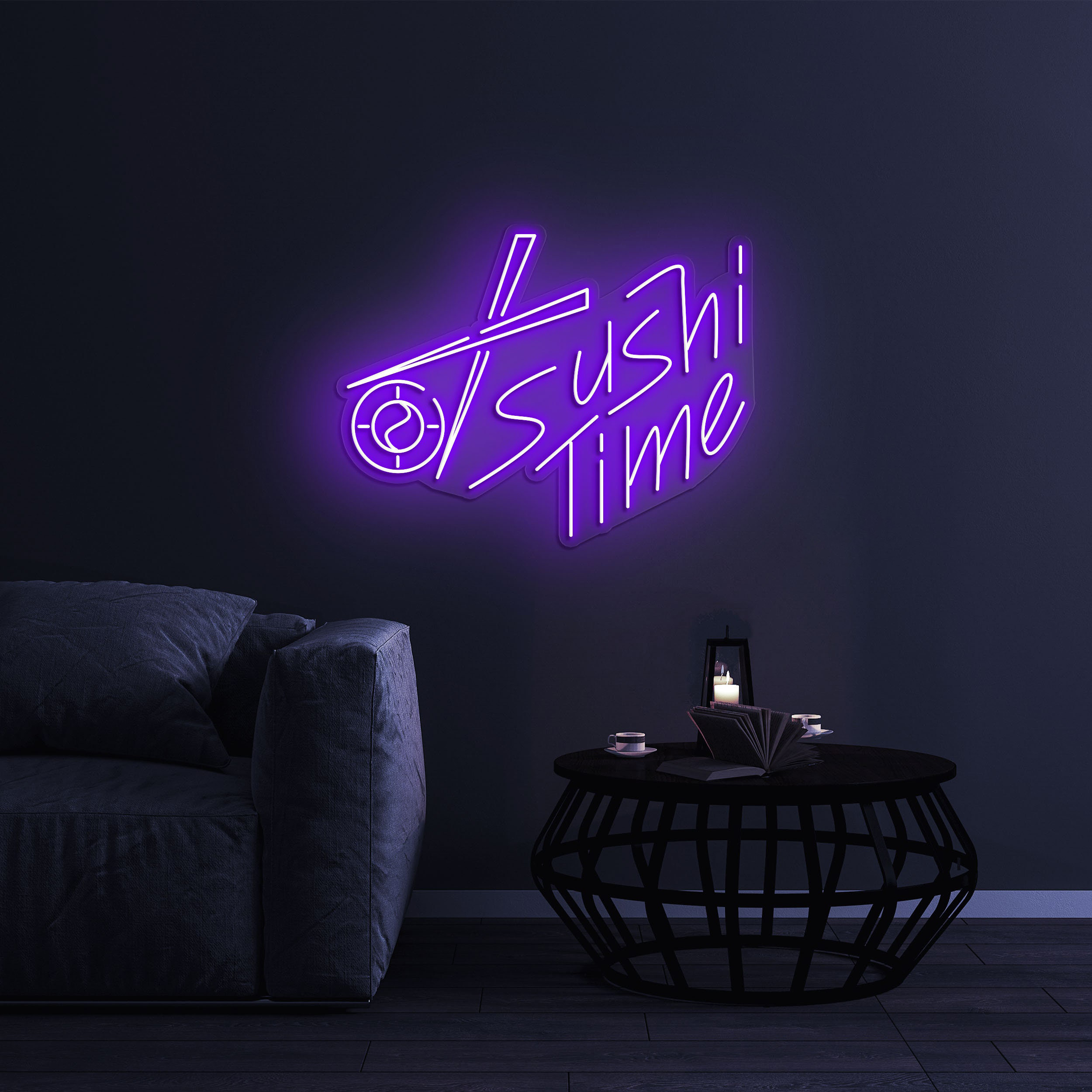 Sushi Time Neon Sign, Kitchen Decor Sign for Sushi Lovers, LED Wall Decor for Japanese Cuisine, Restaurants, and Home Kitchen Decor, SIgn