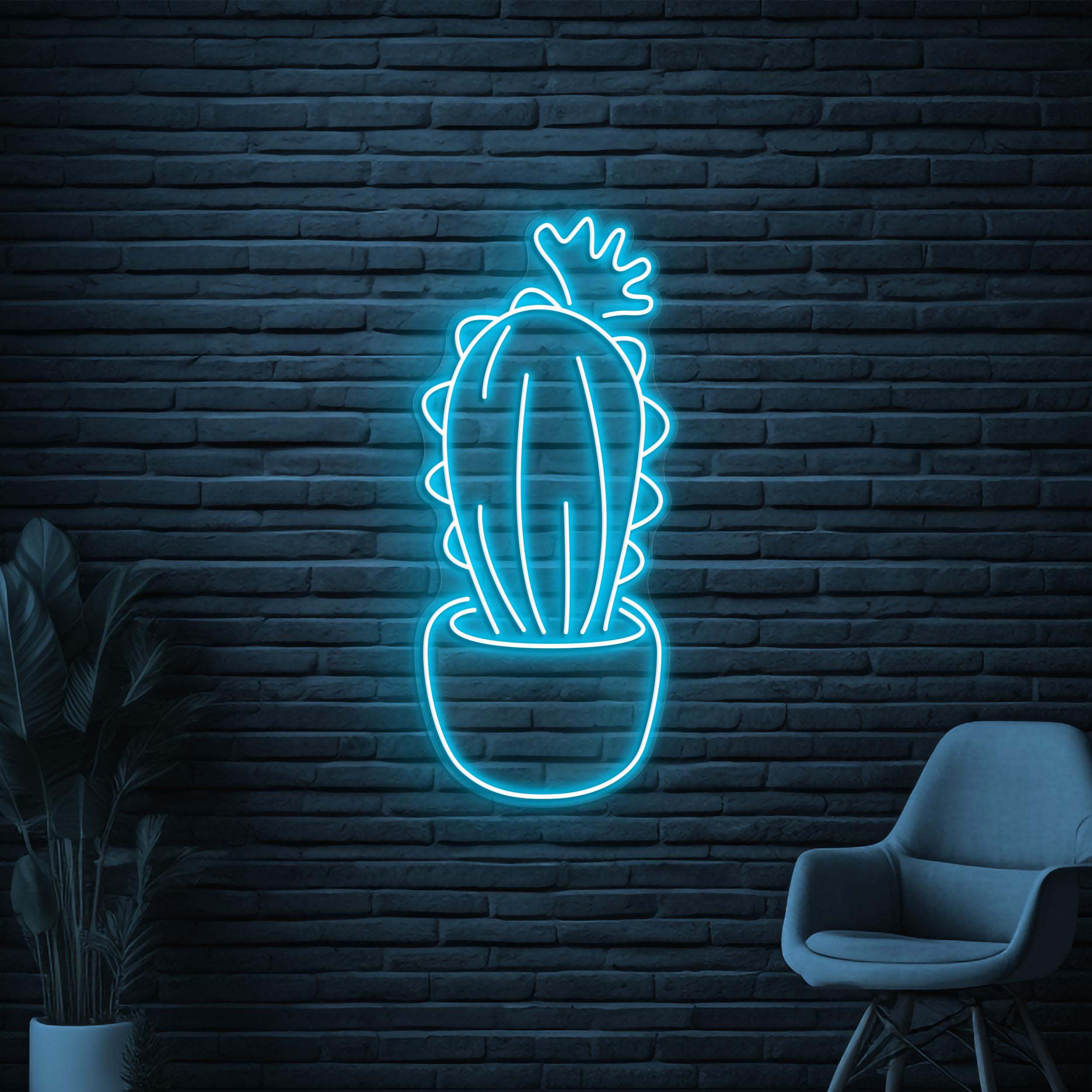 Cactus Neon Sign, Cactus LED Sign, Plant Wall Decor, Plant Shop Wall Art, Personalized Sign, Home Wall Art, Kids Room Decor, Flower Shop Art