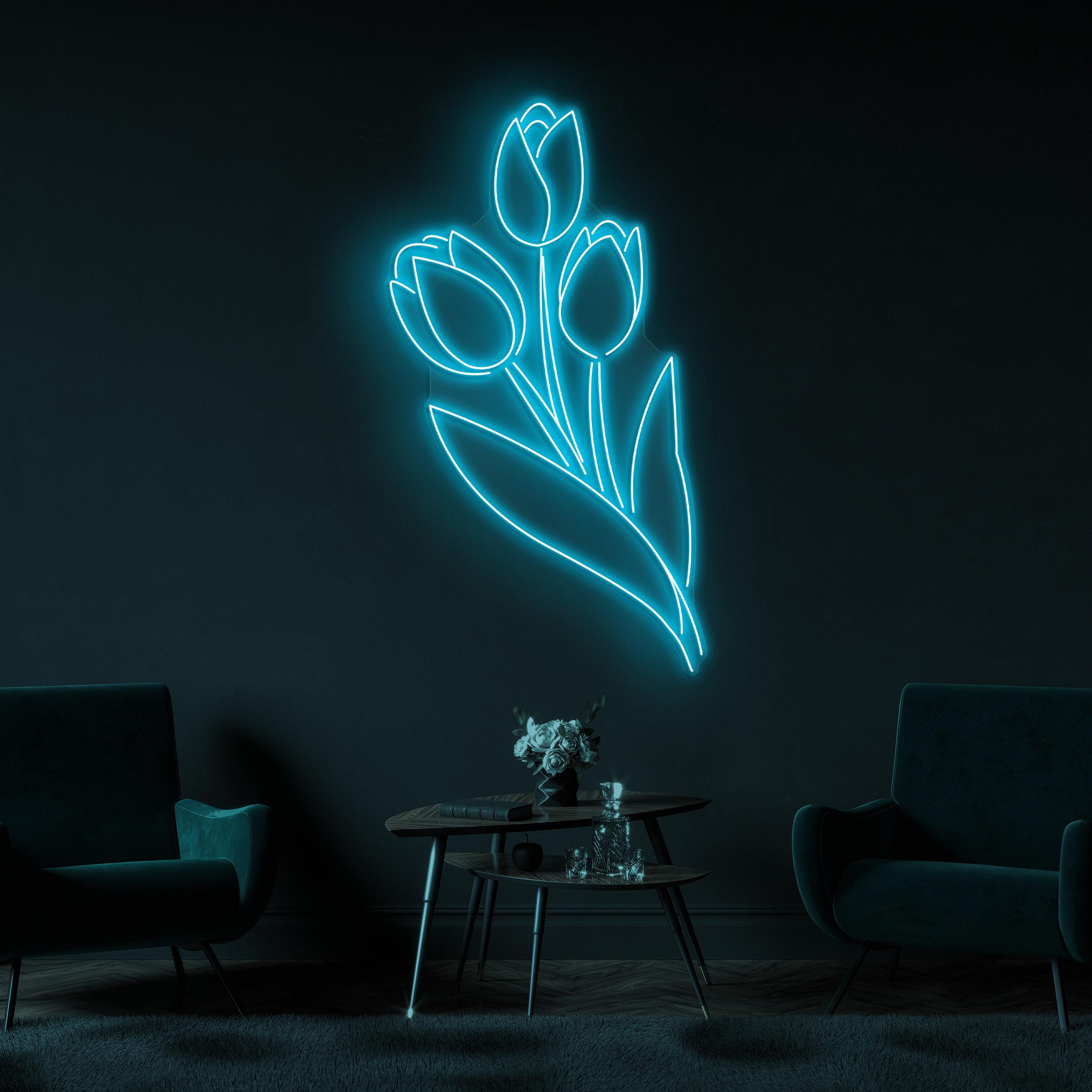 Tulip Neon Sign, Tulip LED Light, Floral Wall Art, Flower Shop Wall Decor, Neon Sign for Home, Party, Garden & Birthday Decor, Wedding Decor