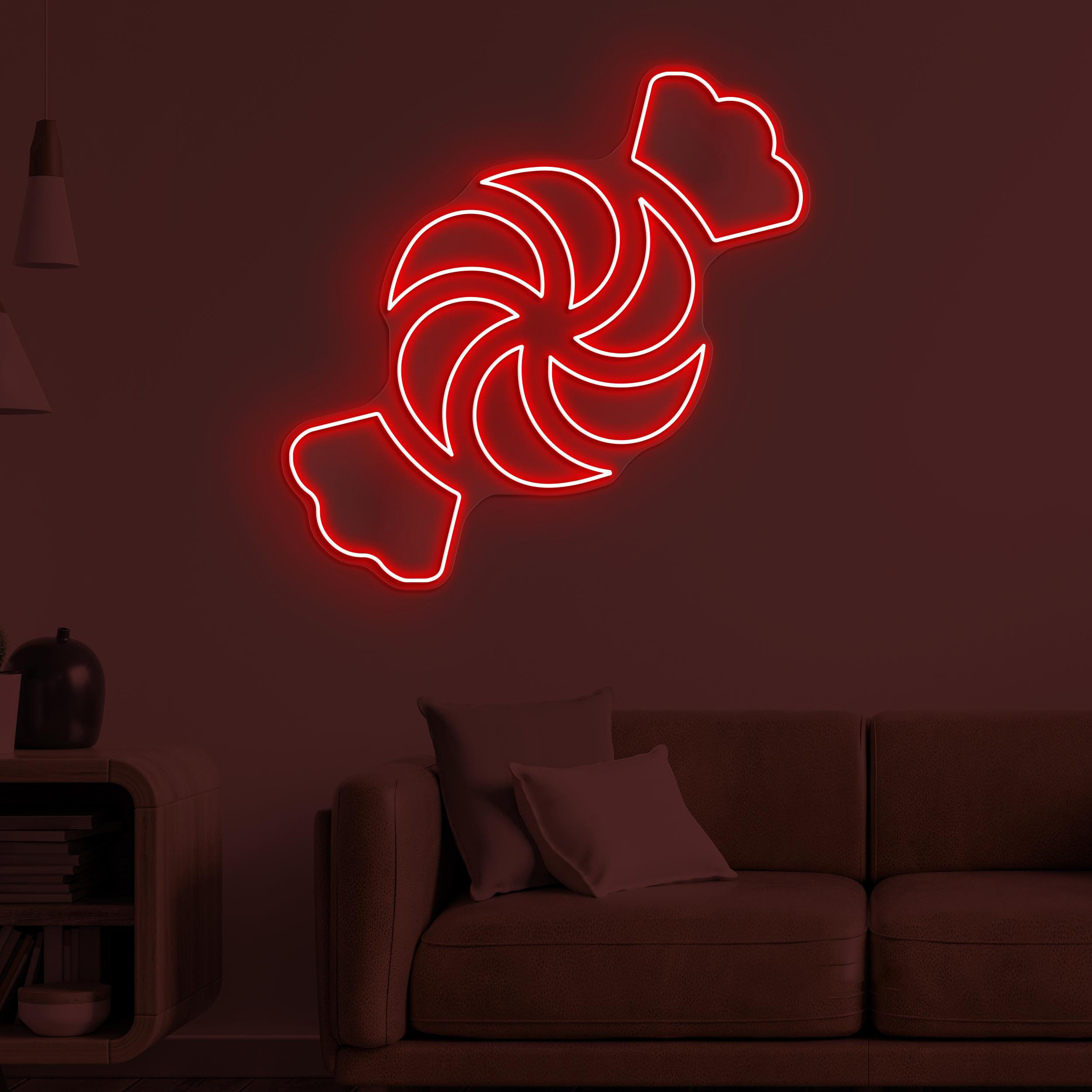 Candy Neon Sign, Candy LED Light, Kids Room Wall Decor, Sun Shape Candy Wall Art, Sweet Treat Led Art, Candy Shop Neon Light, Sweet Shop Art