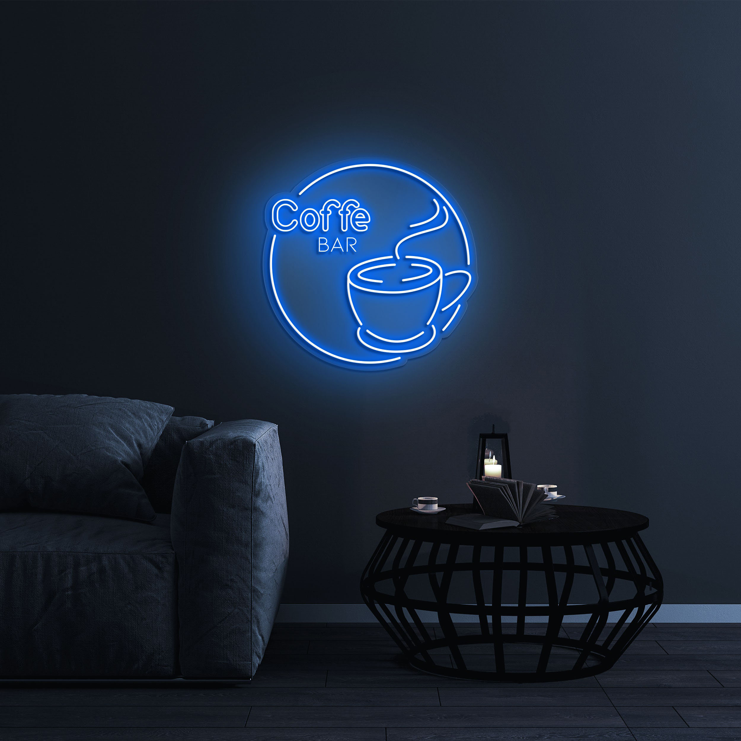Coffee Bar Neon Sign, Coffee Cup Light, Open Sign, LED Neon Light, Decor for Coffee Lovers, Sign for Home, Cafe, Coffee Shop, Business Decor
