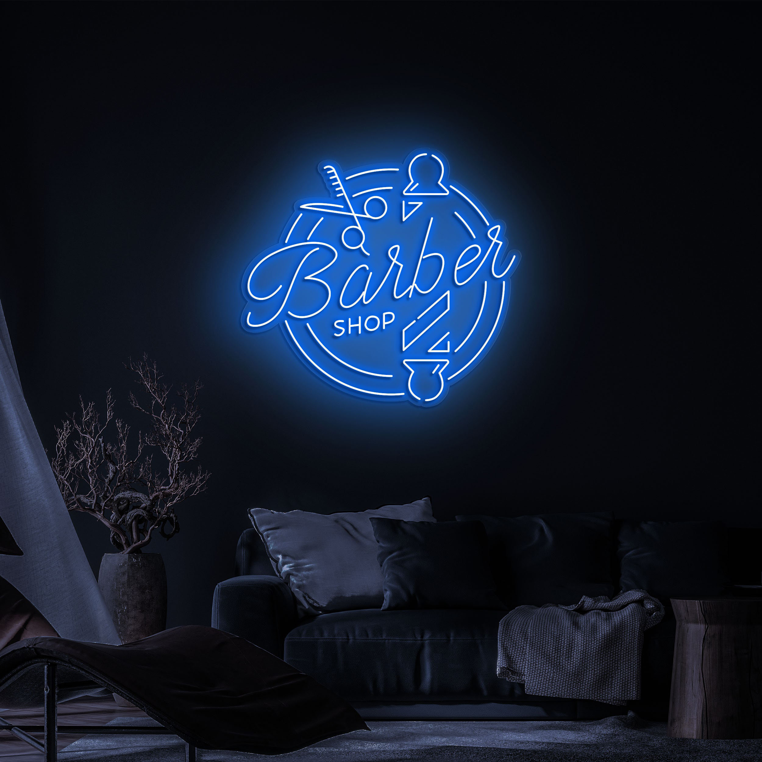 Barber Shop LED Neon Sign, Light for Salon & Barber Shops, Barber Signage, Wall Art, Shop Decor, Classic Decor for Hair Salons, Barber Shops