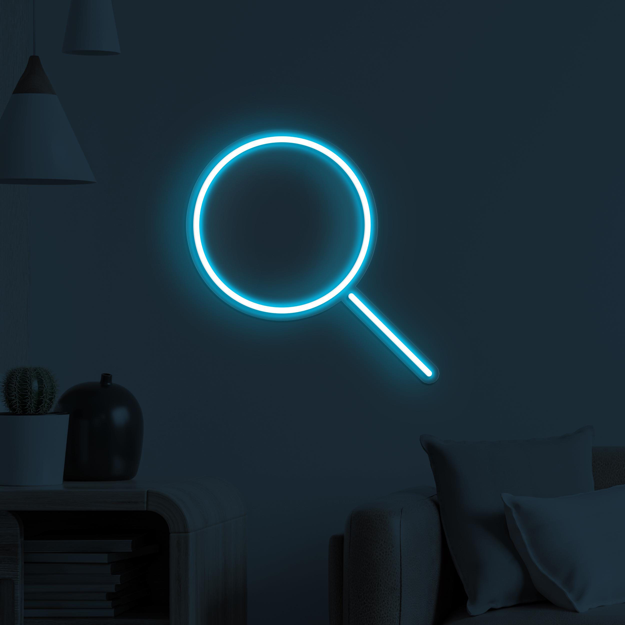 Magnifying Glass Neon Sign, Magnifying Glass LED Light, Led Wall Decor, Scientist Neon Light, Search Light Wall Art, Home Neon Decor, Gift