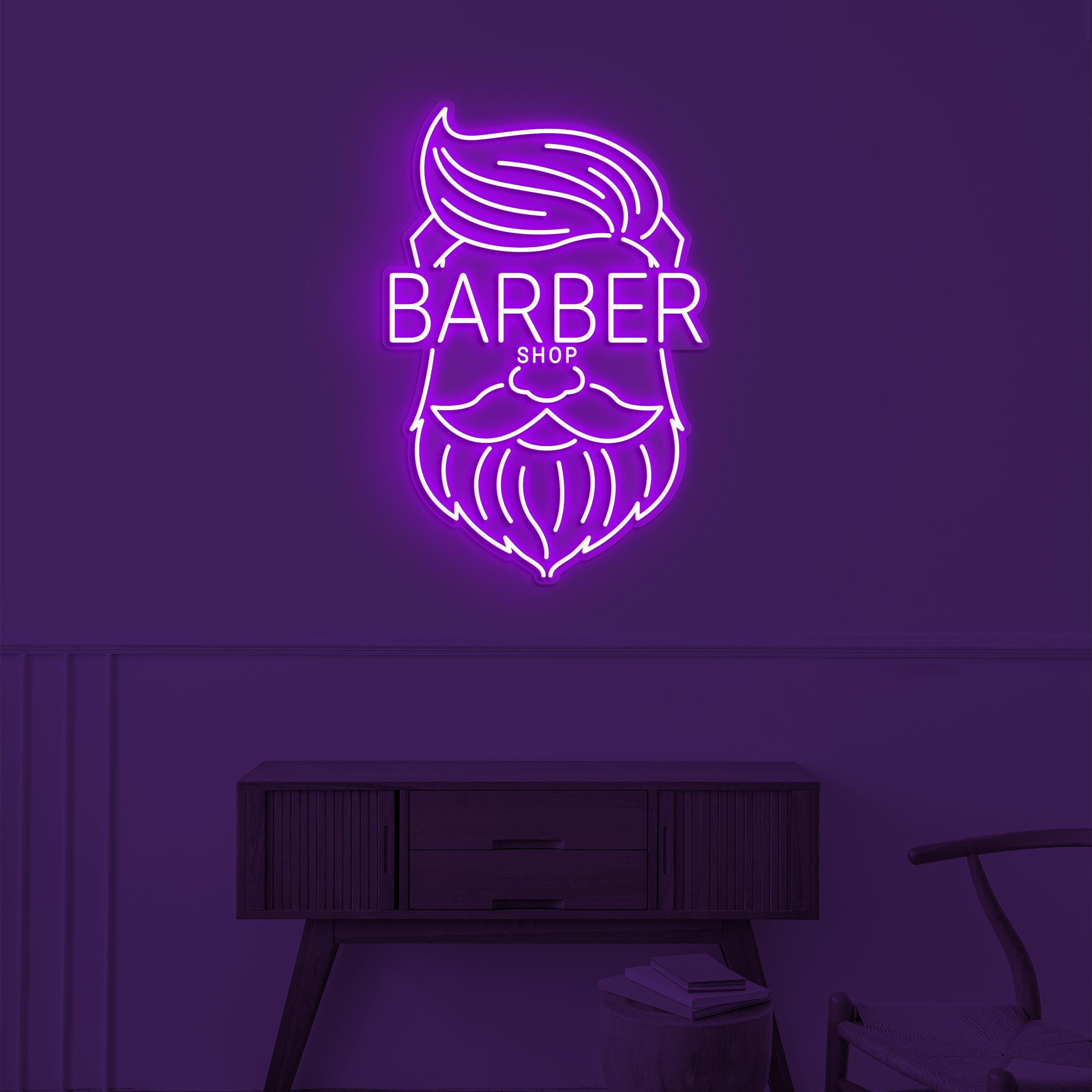 Barber Shop Neon Sign, Barber Shop LED Light, Hairdressing Wall Decor, Salon Wall Sign, Beauty Shop Decor, Business Logo Art, Haircut Decor