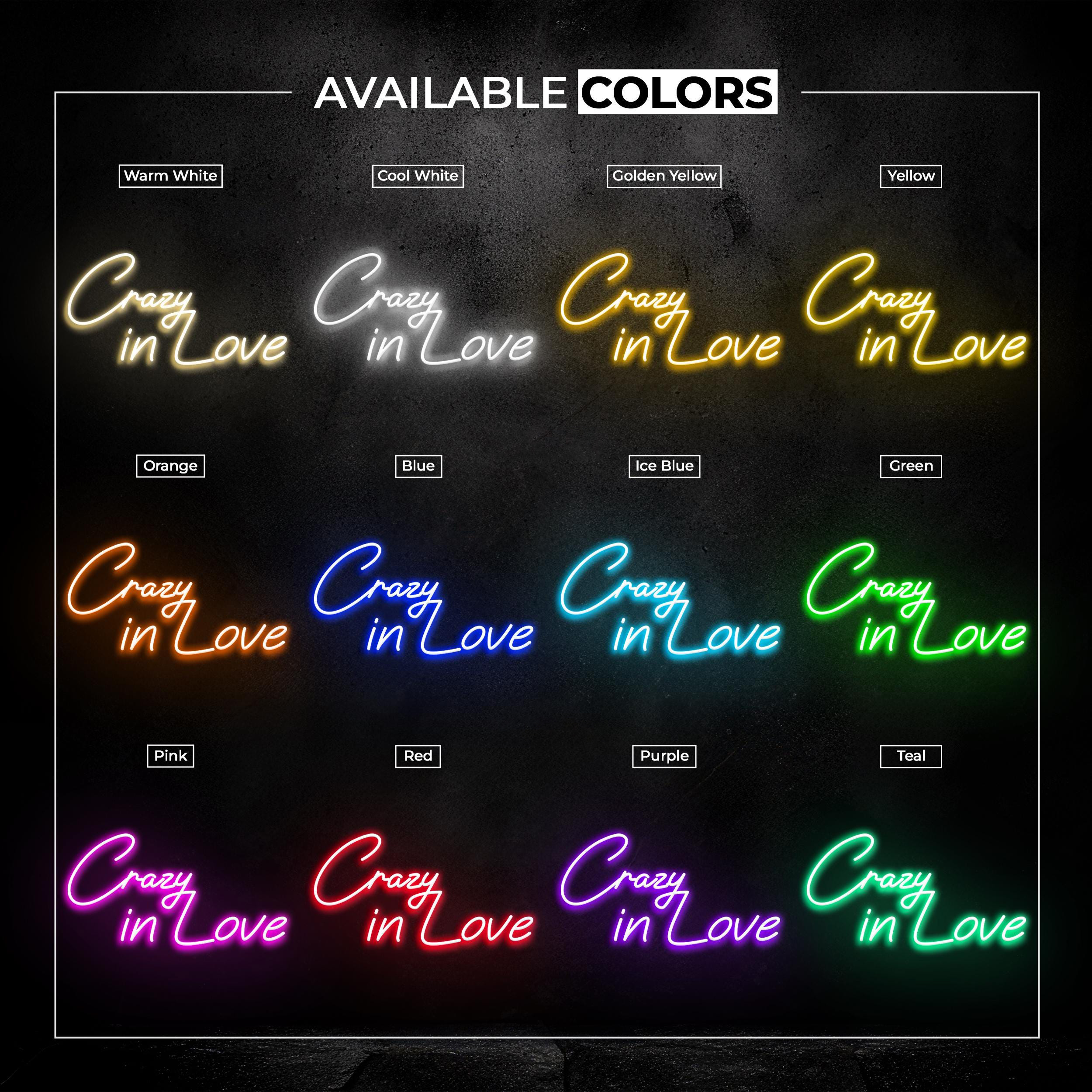 Crazy In Love Neon Sign, Crazy In Love LED Light, Wedding Wall Decor, Engagement Party Wall Art, Romantic Neon Light, Couple Neon Gift Idea