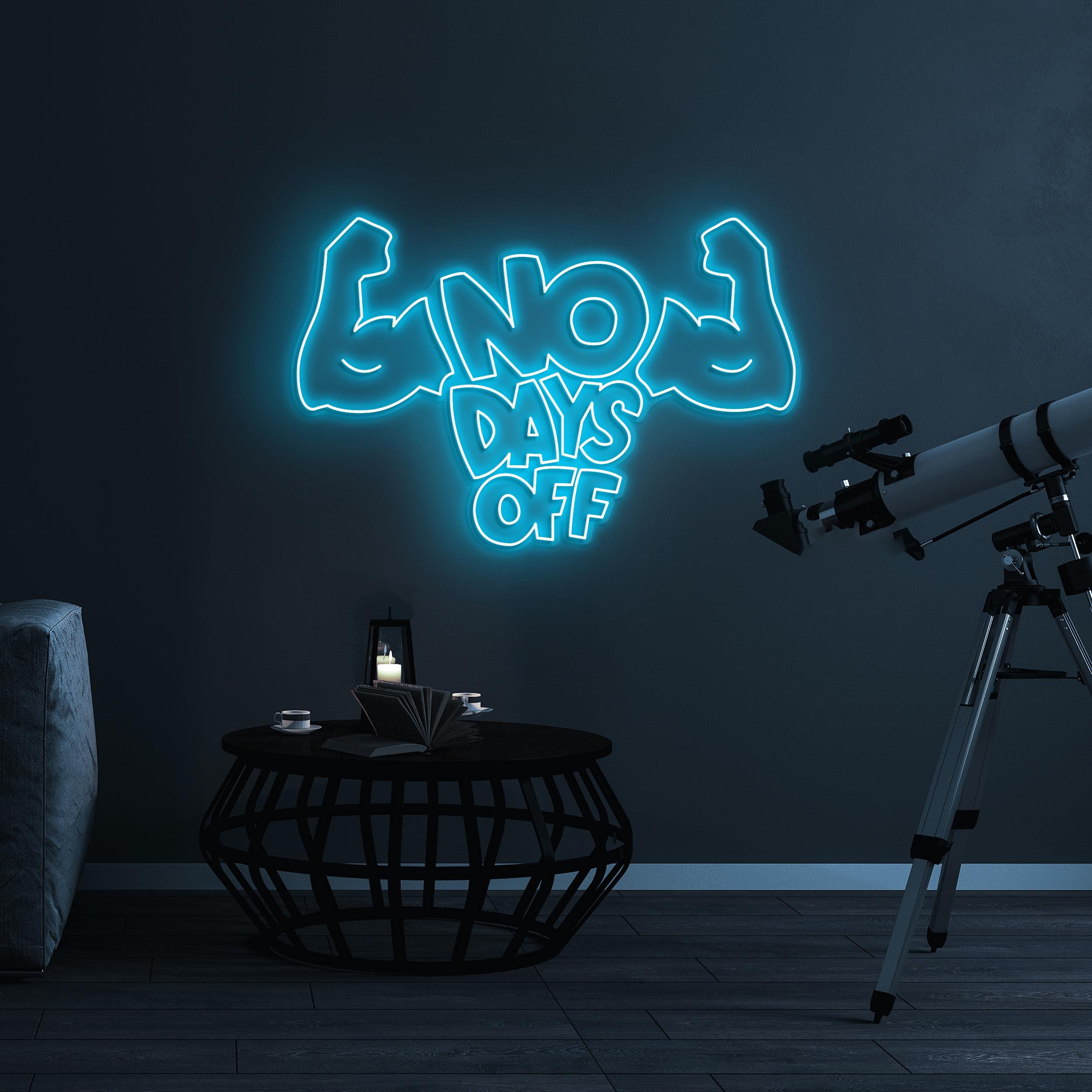 No Days Off Neon Sign, No Days Off LED Light, Gym Motivation Neon Sign, Gym Wall Decor, Home Wall Art, Game & Kids Room Decor, Custom Sign