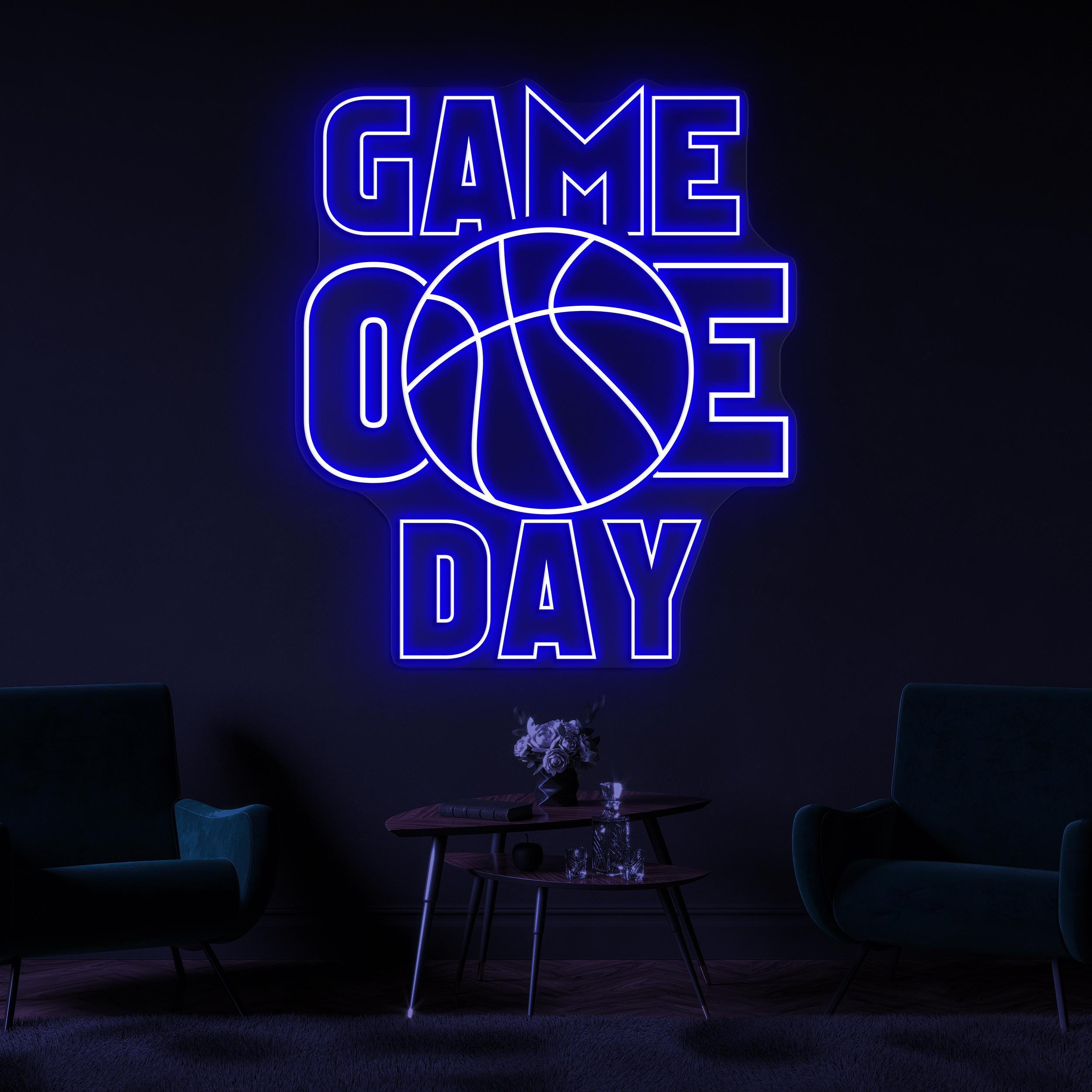 Game Day Neon Sign, Game Day LED Light, Basketball Wall Decor, Basketball Hoops Wall Art, Game Room Neon Light, Sports Shop Wall Decor, Gift