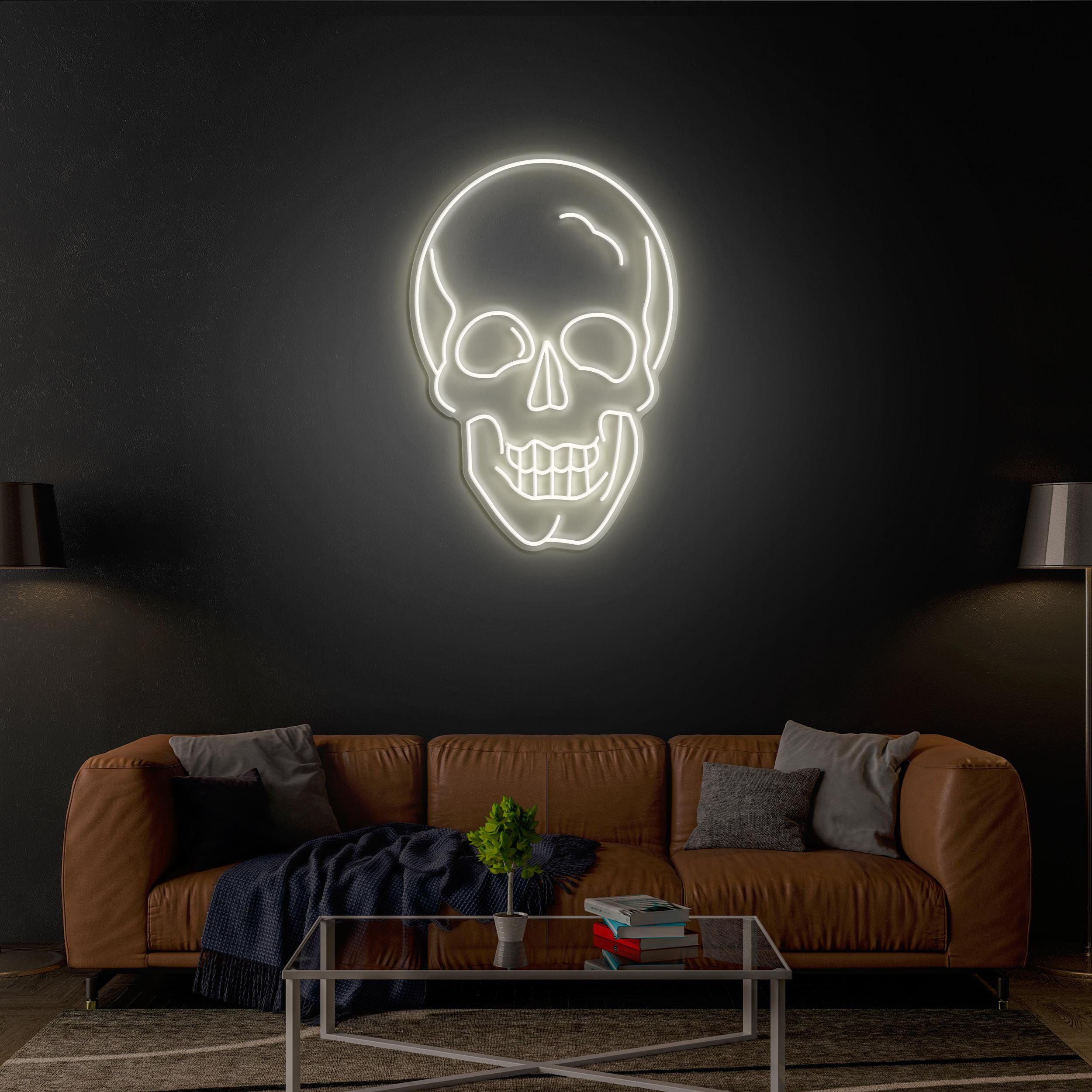 Skull Head Neon Sign, Skull Head LED Light, Skeleton Head LED Neon Art, Anime Neon Sign, Grim Reaper Light, Horror House Decor, Home Decor