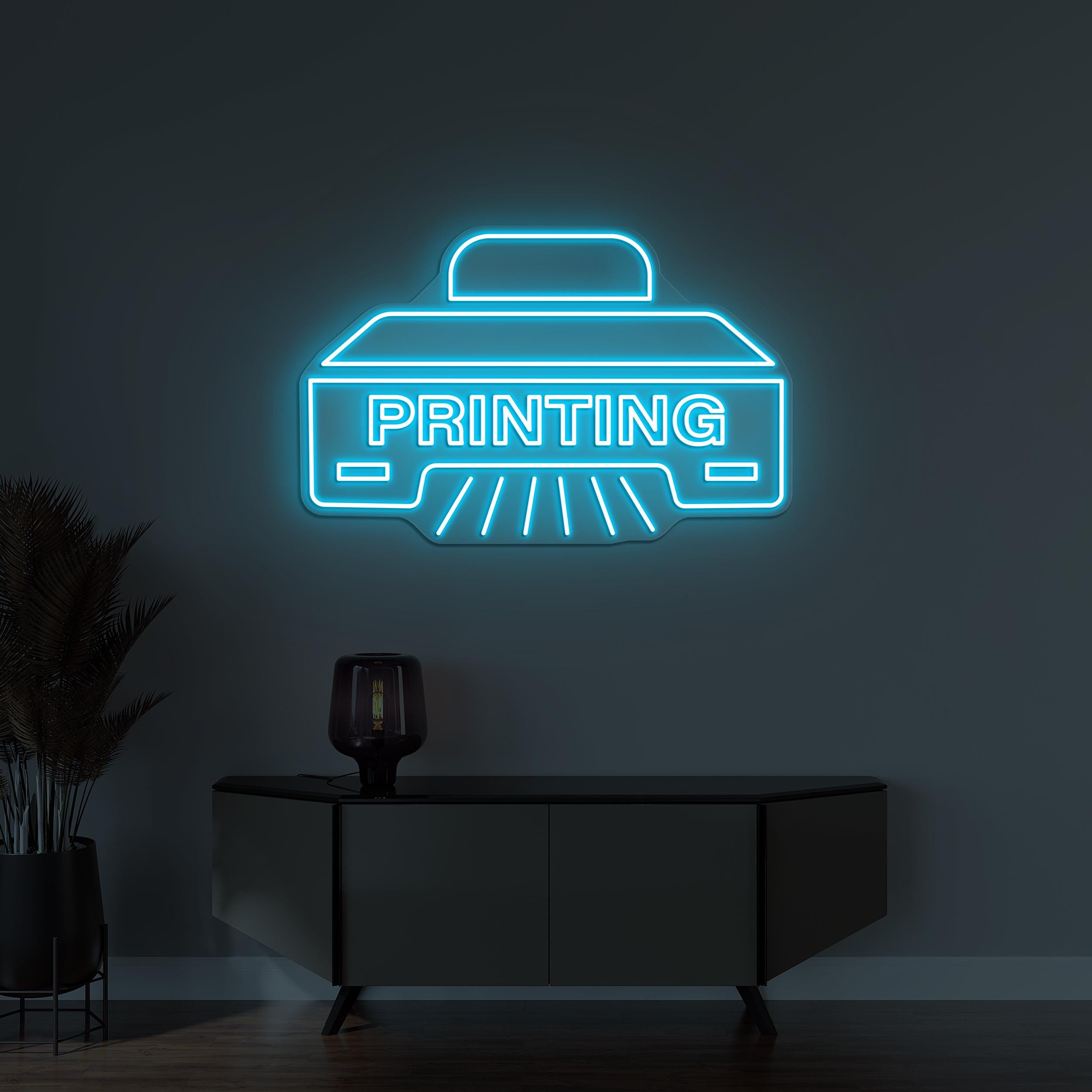 Printing Neon Sign, Printing LED Light, Printer Wall Decor, Photostat Shop Wall Art, Office Room Decor, Personalized Wall Art, Office Decor