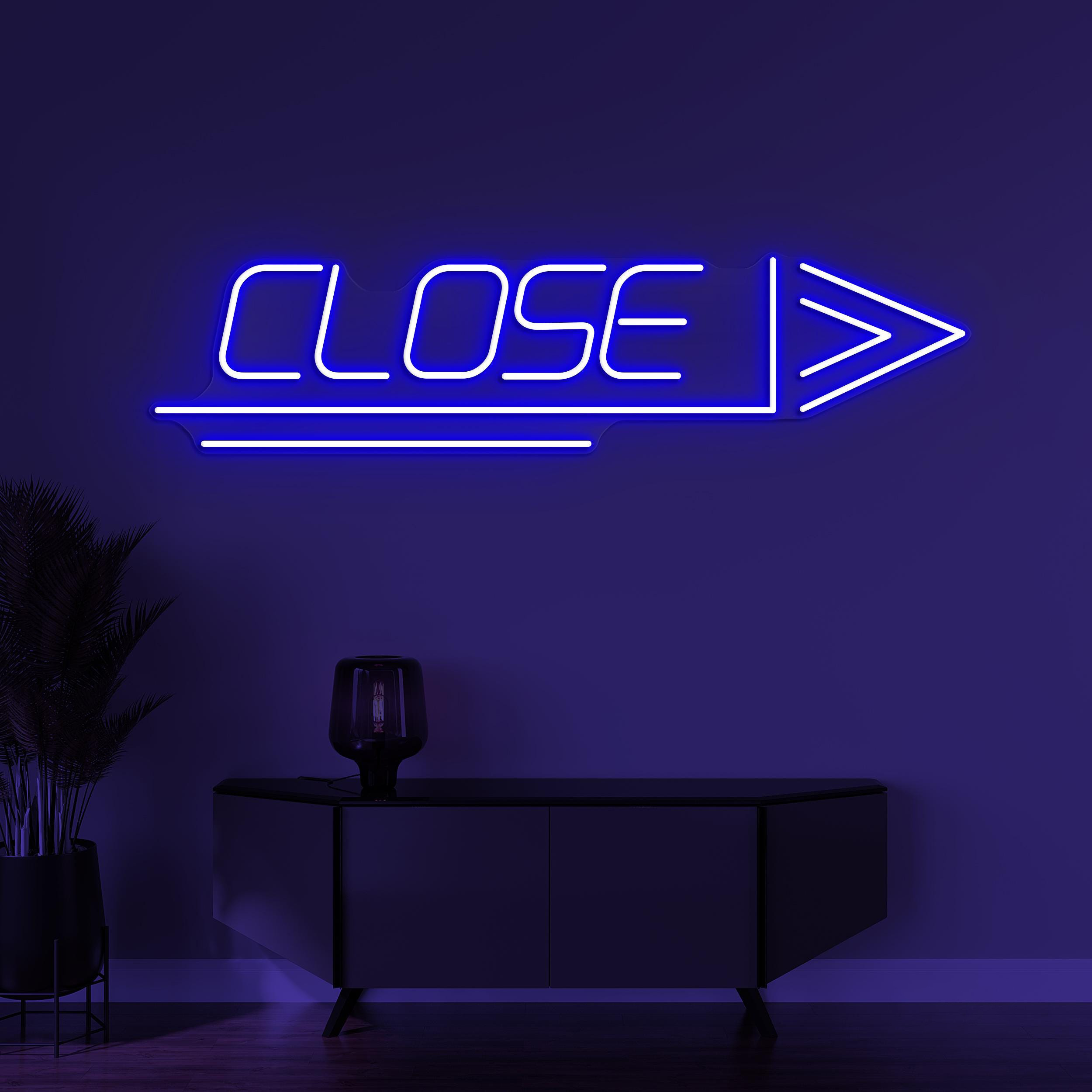 CLOSE Neon Sign, Close Led Light, CLOSE Arrow Wall Decor, Shop Logo Neon Art, Directional CLOSE Neon Light, Closed Arrow Neon Wall Art