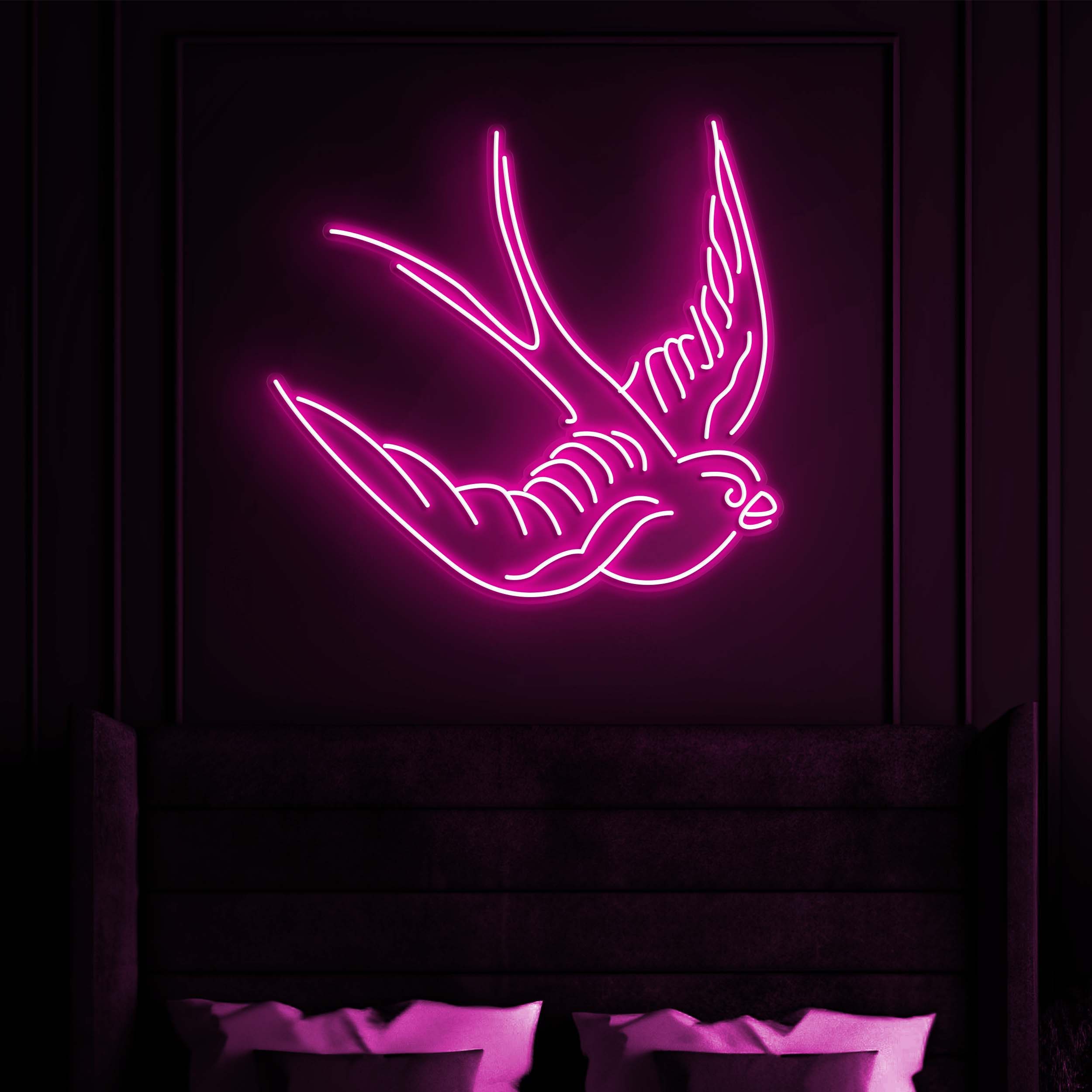 Swallow Neon Light, Flying Bird Neon Sign, Bird Art for Room Decor, Led Wall Neon Sign, LED Animal Sign, Ideal for Bedroom, Kids Room Gift