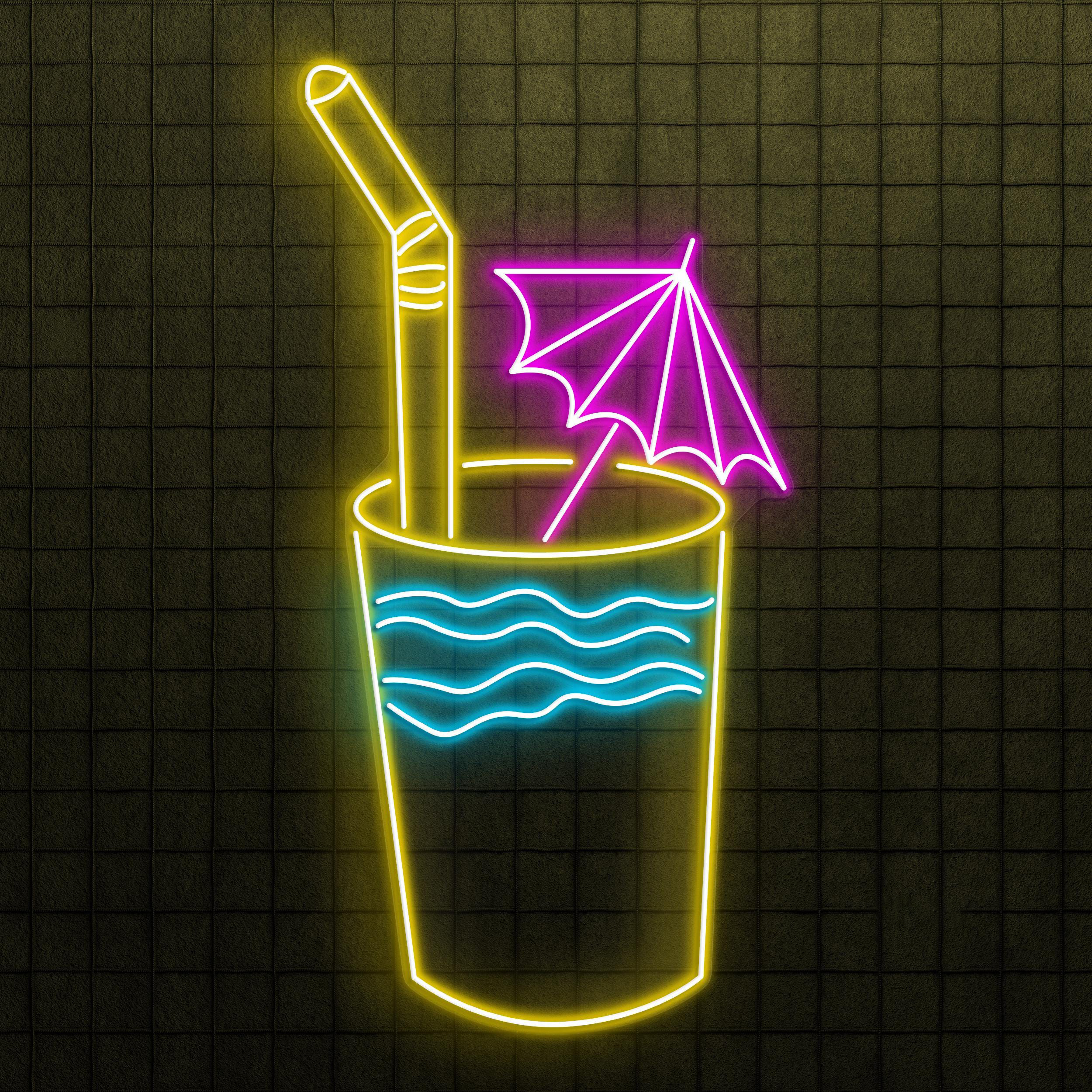 Cocktail Neon Sign, Cocktail LED Light, Party Wall Decor, Drink Corner Wall Art, Bar and Cafe Neon Light, Beach Neon Sign, Summer Neon Decor