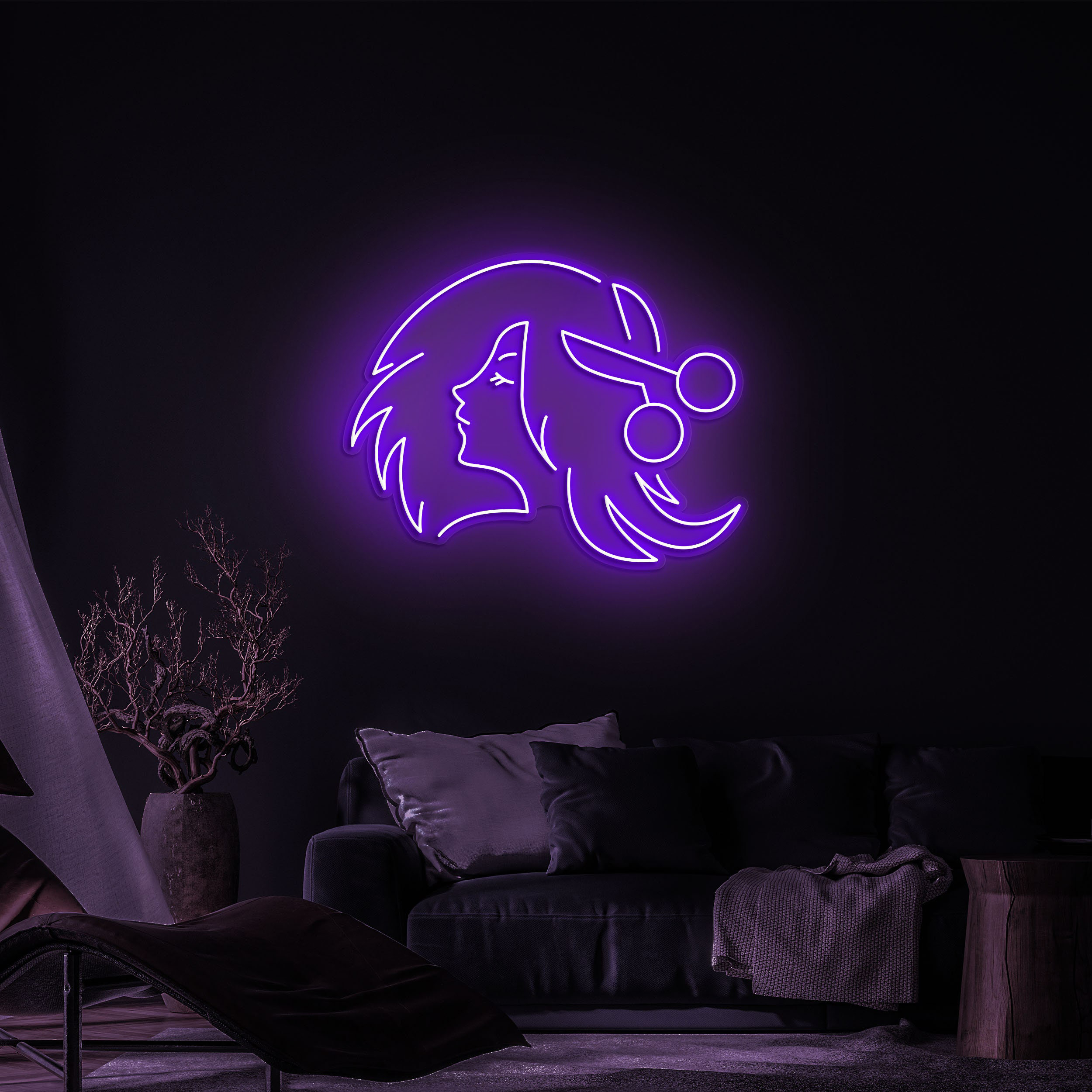 Hair Salon Neon Sign, LED Light for Salon Decoration, Stylish Hair Salon Wall Art, Neon Sign for Hair and Beauty Salons, Elegant Salon Decor