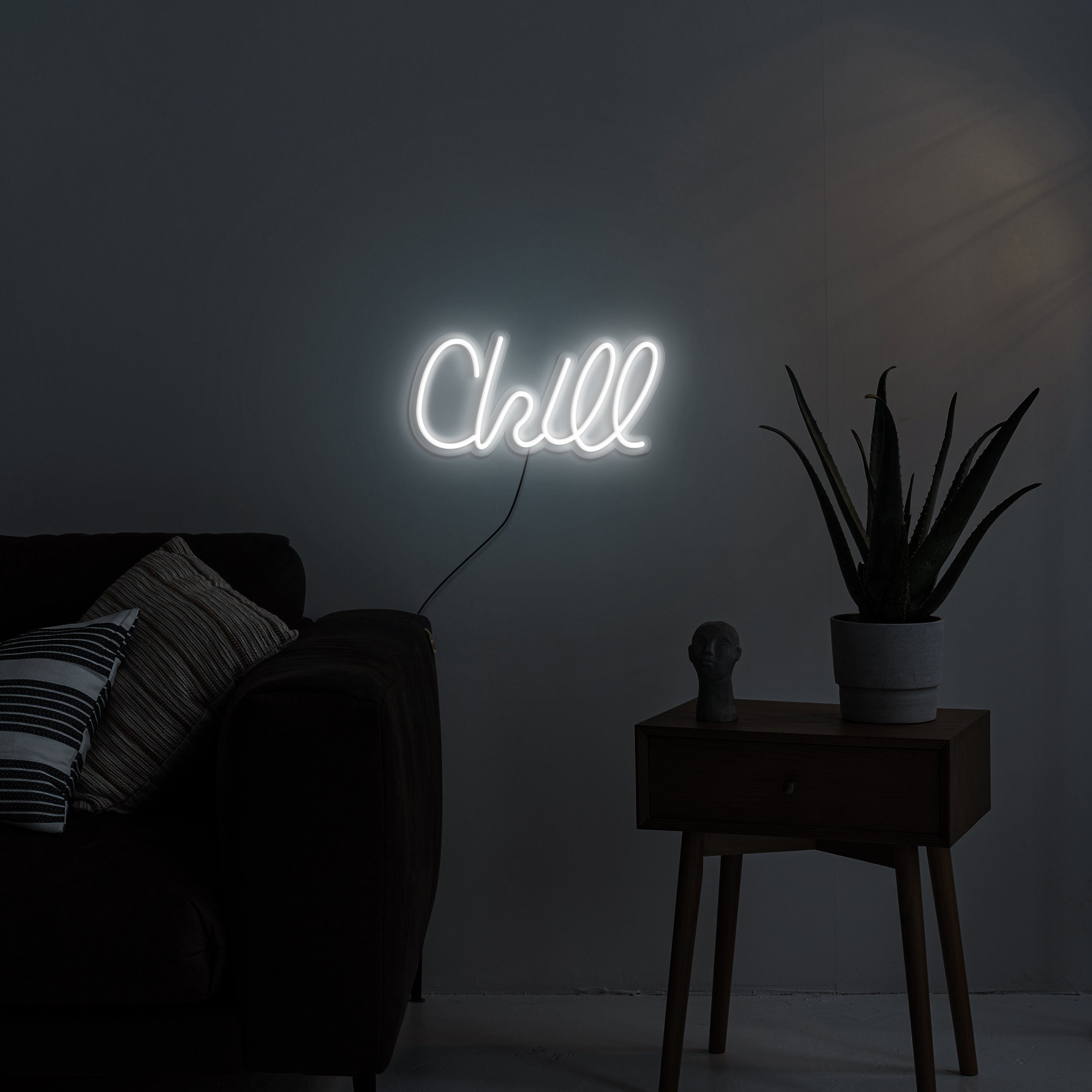 Chill Neon Sign, Light for Game Room Decor, USB Powered Word Neon Wall Sign, Bedroom, Bar, Man Cave, Dorm Art, Gamer Neon Sign, Gift Idea