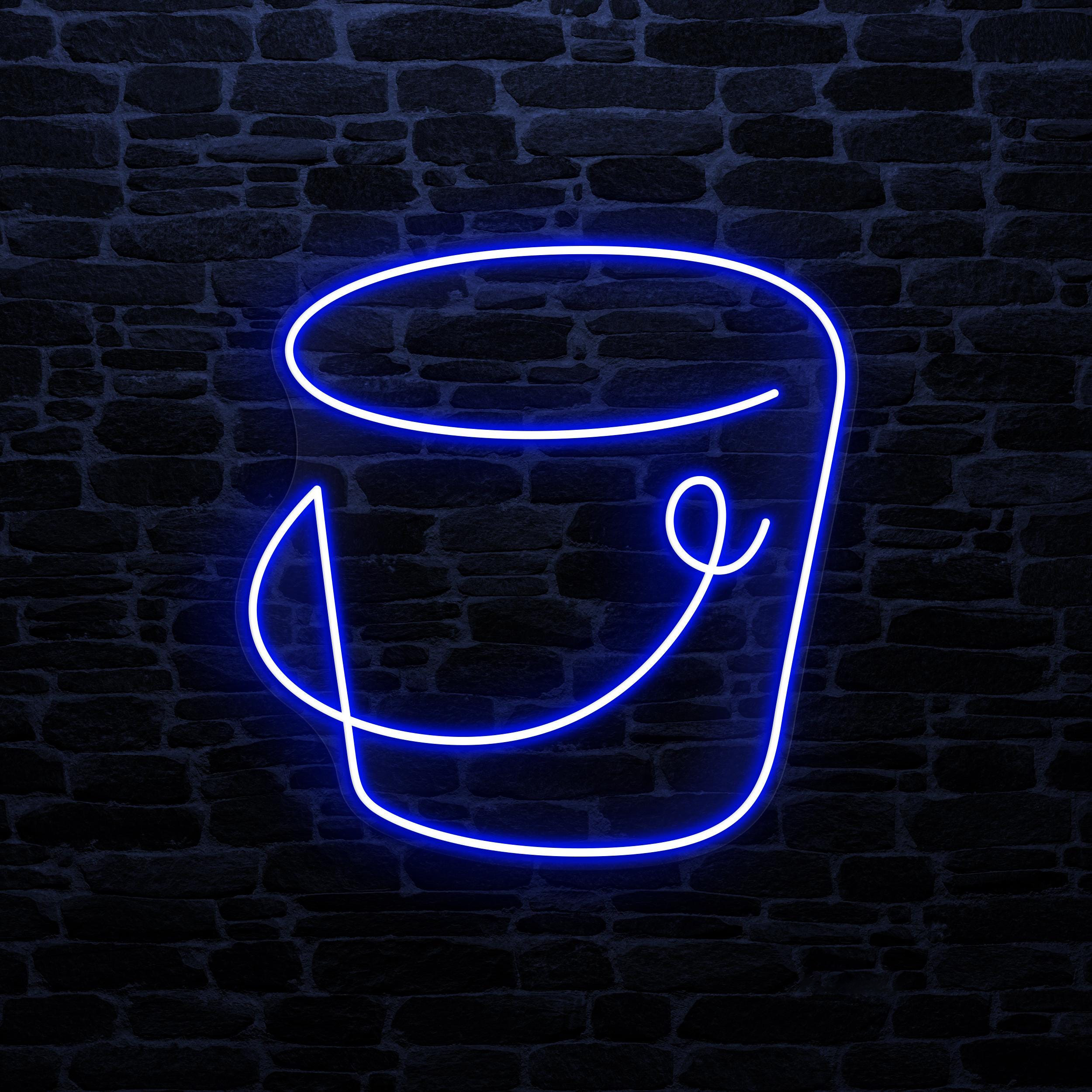 Bucket Neon Sign, Bucket LED Light, Seaside Wall Art, Home Wall Decor, Personalized Neon Sign, Crockery Shop Neon Light, Bathroom Wall Art