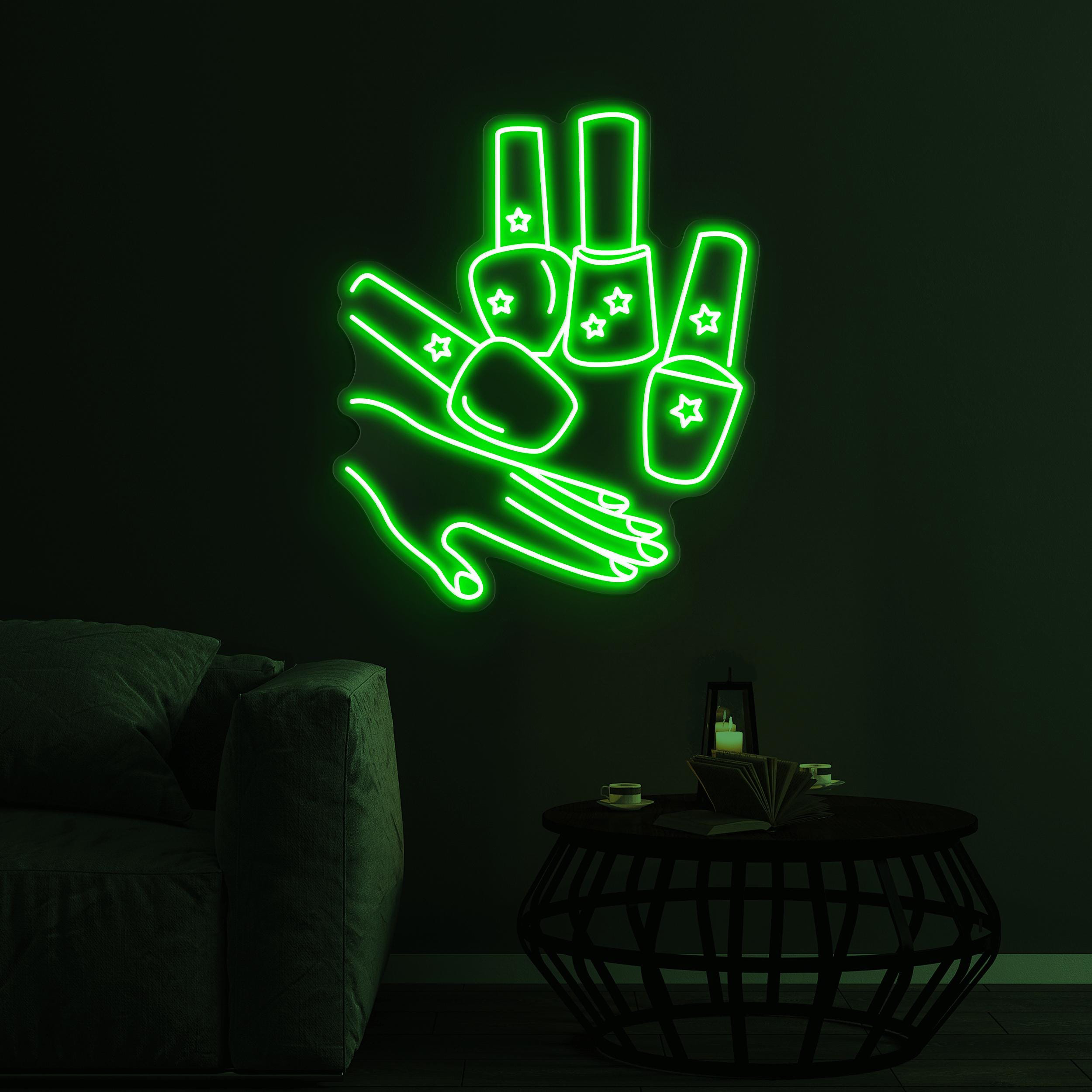Hand & Nail Polish Neon Sign, Nail Polish LED Light, Nail Polish Hand LED Neon Art, Salon Neon Sign, Nail Artist Home Decor, Girly Room Art