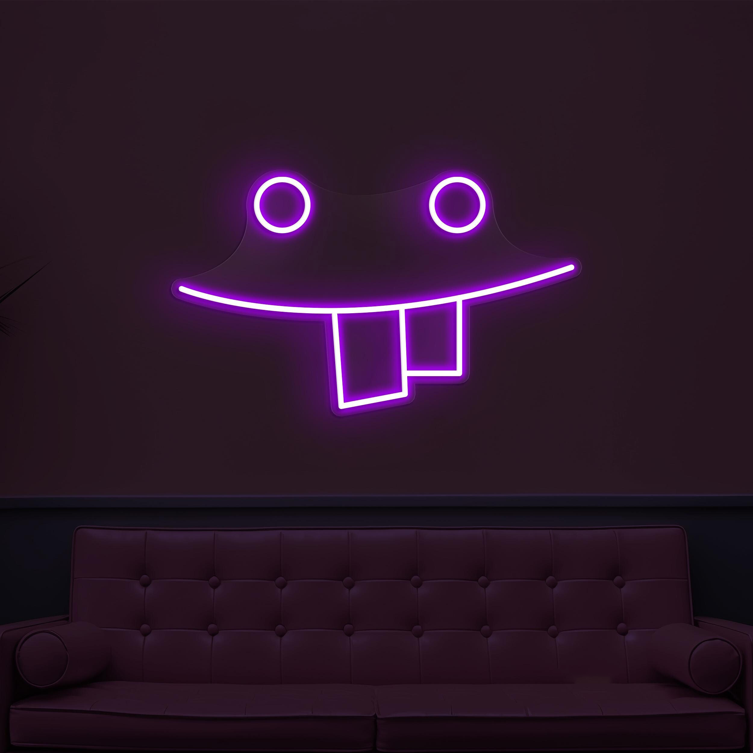 Funny Face Neon Sign, Funny Face LED Light, Teeth Emoji Wall Decor, Party Wall Art, Nursery Room Neon Light, Cafe and Bar Pub Wall Light