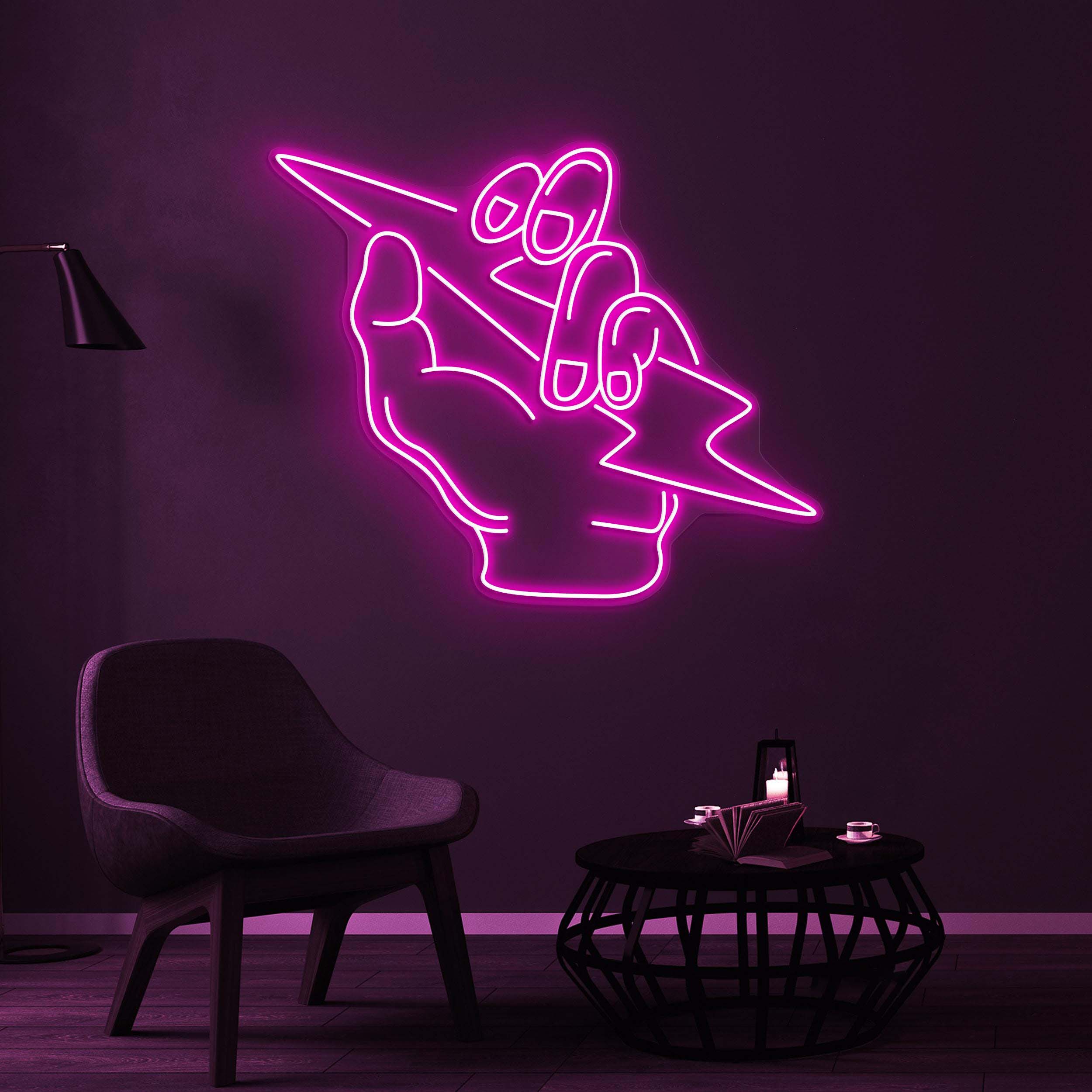 Hand Neon Sign, Lightning Hand LED Light, Thunder Light Hand Wall Art, Game Room Wall Decor, Hand Holding Light Sign, Home Decor, Gift Idea