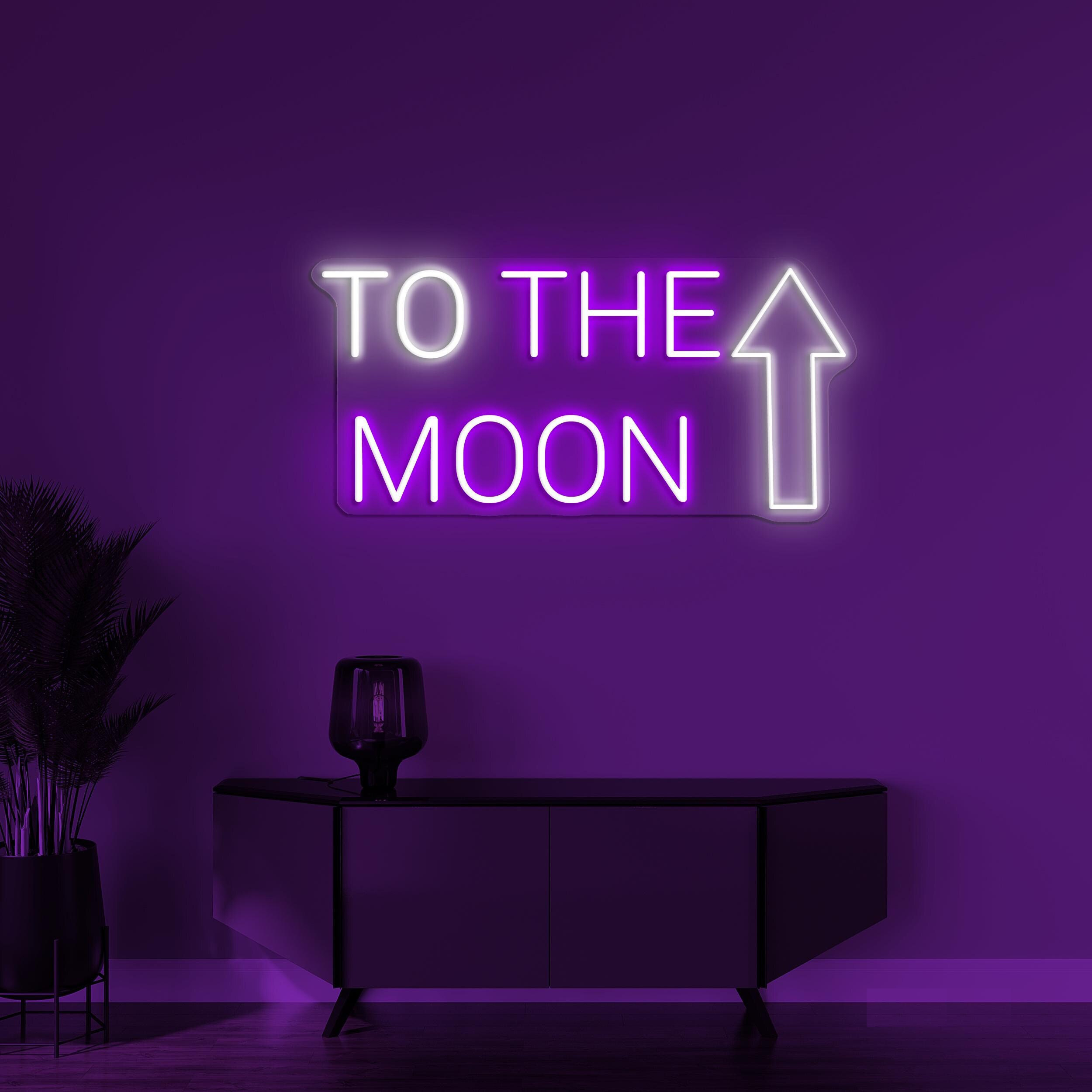 To the Moon Neon Sign, To the Moon LED Light, Bedroom Wall Decor, Wedding Wall Art, Engagement Party Backdrop Sign, Living Room Nron Light