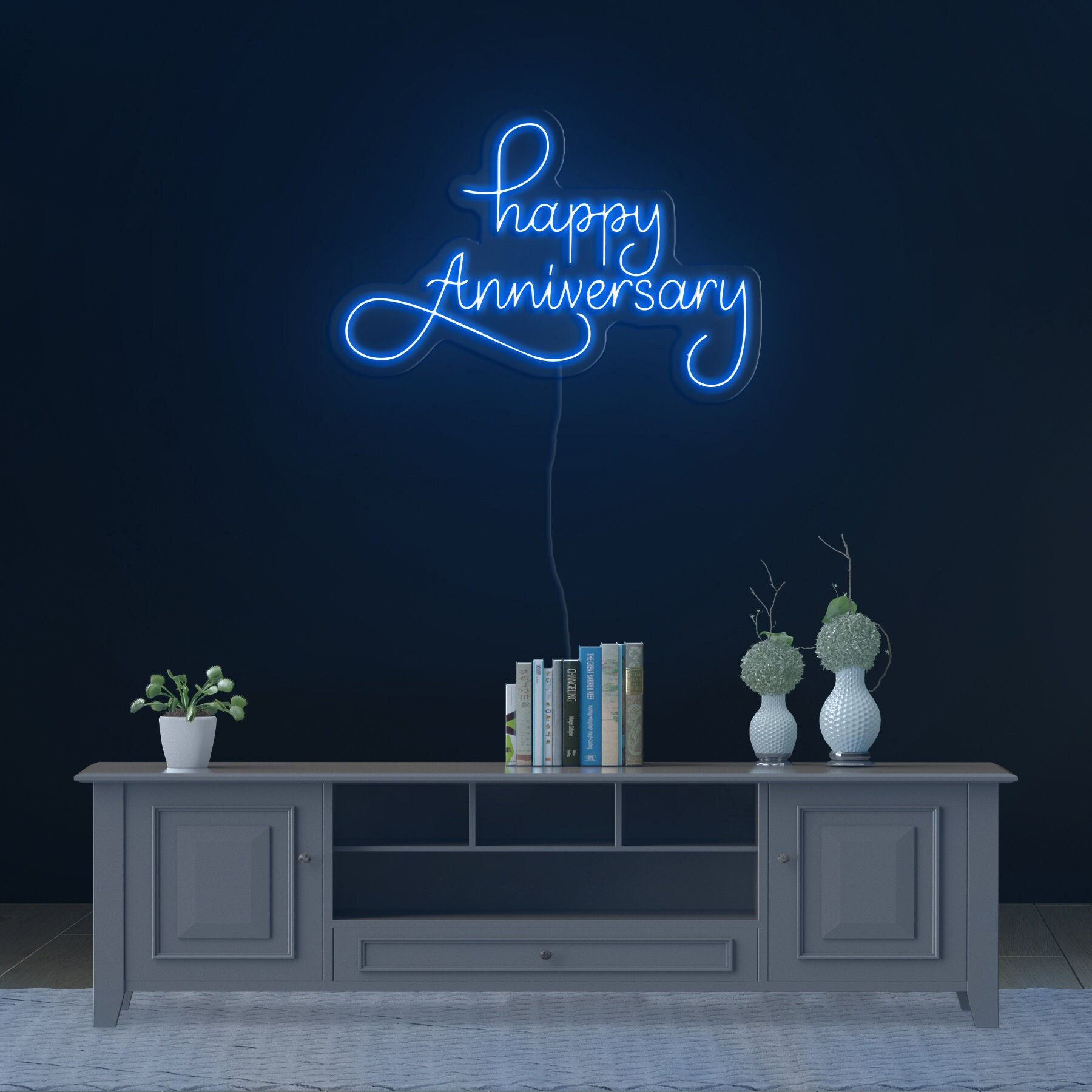 Happy Anniversary Neon Sign, Celebrate Love with LED Wall Decor, Gift for Couples, Wife, Husband, Parents, Bedroom or Party Decoration, Gift