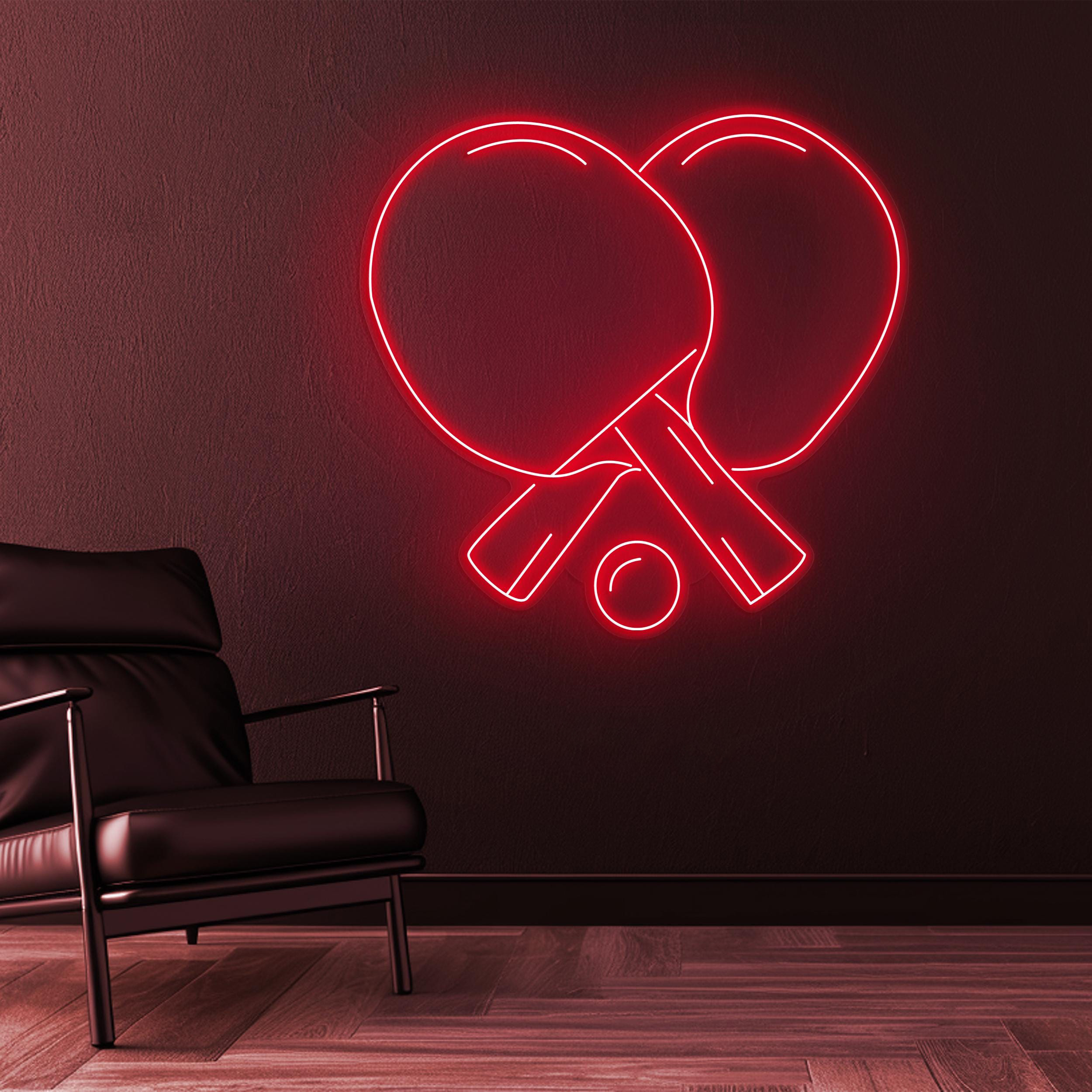 Table Tennis Neon Sign, Table Tennis LED Light, Ping Pong LED Neon Art, Home Wall Decor, Sports Shop Decor, Custom Sign, Table Tennis Lover