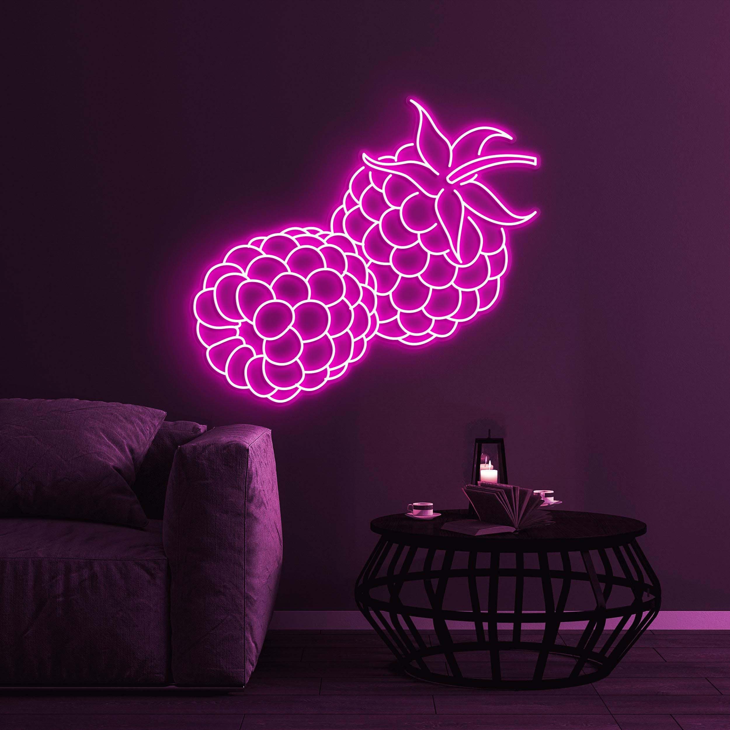 Raspberries Neon Sign, Raspberries Led Light, Berry Wall Decor, Bar Wall Art, Fruits Neon Sign, Sweet Berry Wall Sign, Restaurant Decor