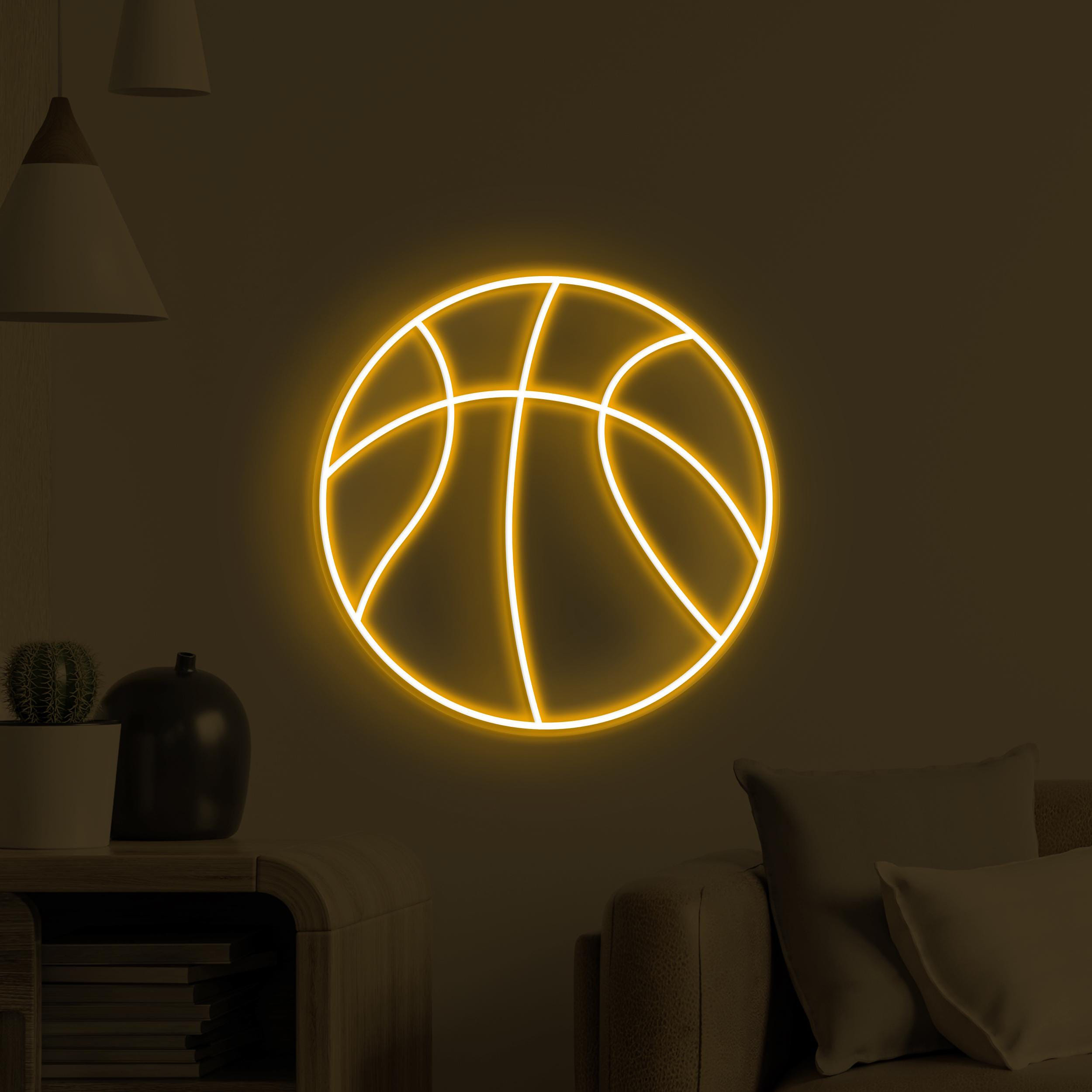 Basketball Neon Sign, Basketball LED Light, Basketball Hobby Wall Art, Kids Room Neon Light, Sports Room Wall Decor, Basketball Lover Gift