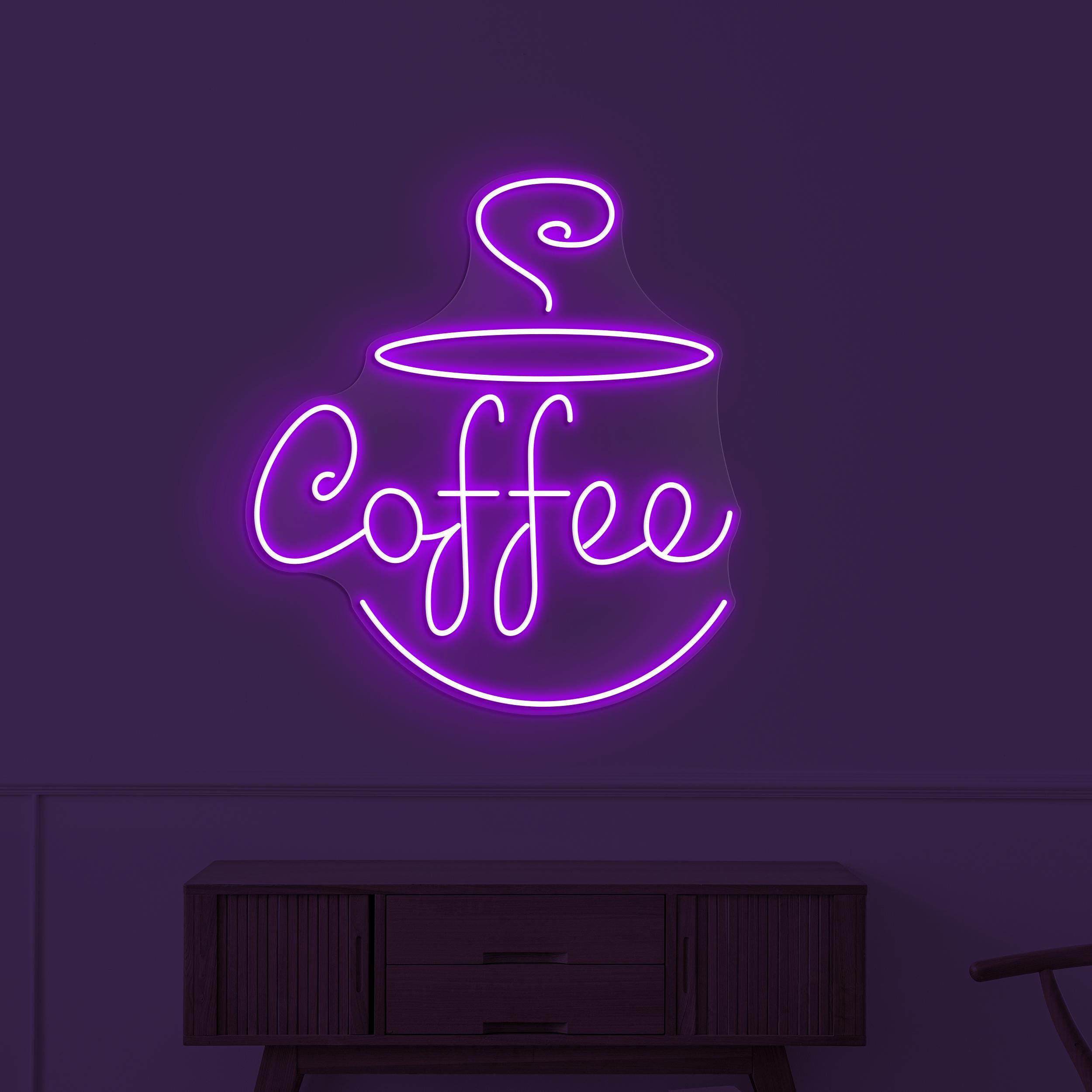 Coffee Neon Sign, Coffee LED Light, Flaming Coffee Wall Decor, Coffee Shop Neon Light, Cafe, Bar, & Restaurants Decor, Coffee Lover's Sign
