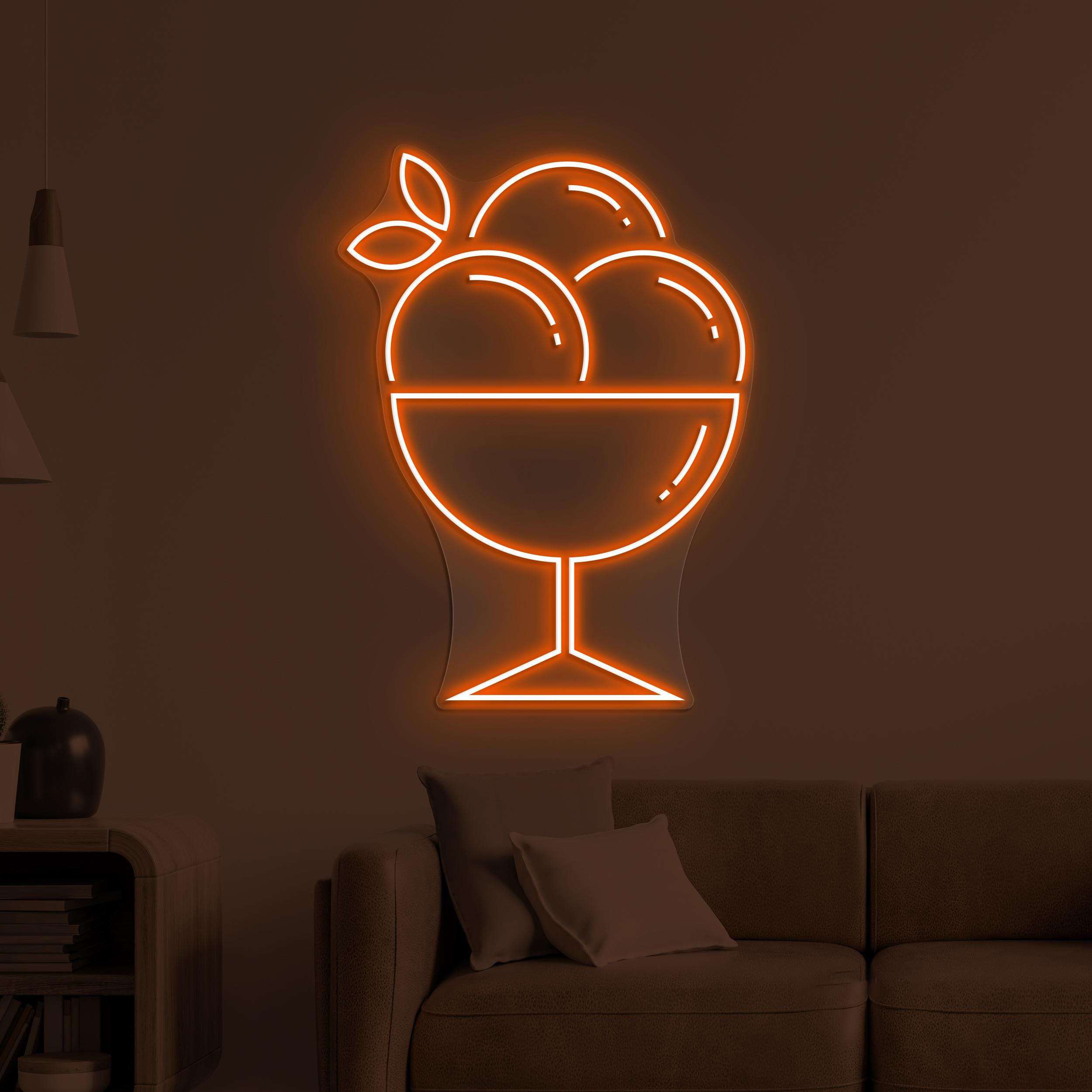 Ice Cream Neon Sign, Ice Cream Sundae LED Light, Ice Cream Shop Decor, Ice Cream Lover Wall Art, Ice Cream Shop Neon Sign, Sweet Treat Light