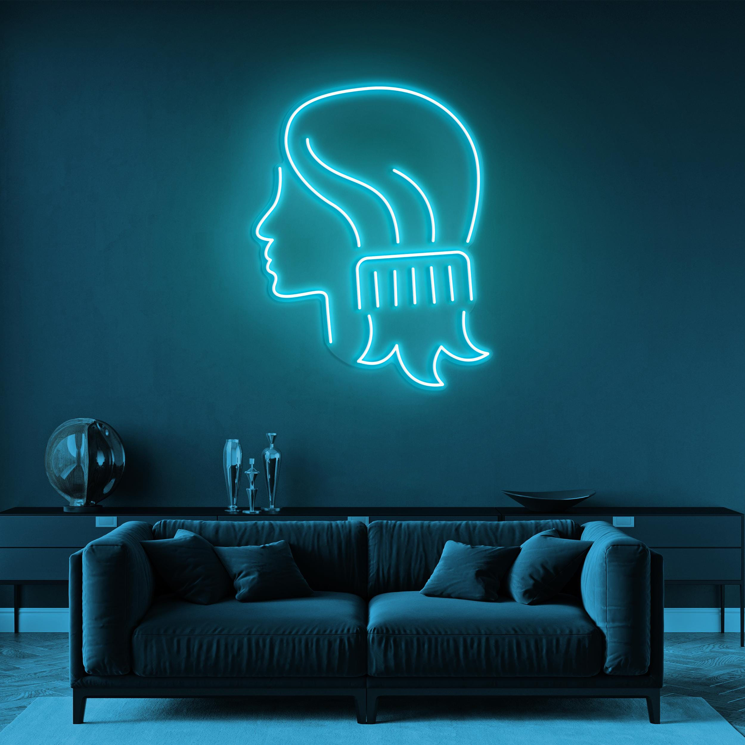 Comb Combing Woman Hair Neon Light, Salon Decor, LED Neon Art, Barber Shop Sign, Bedroom Decor, Neon Sign for Shops, Front Opening Display