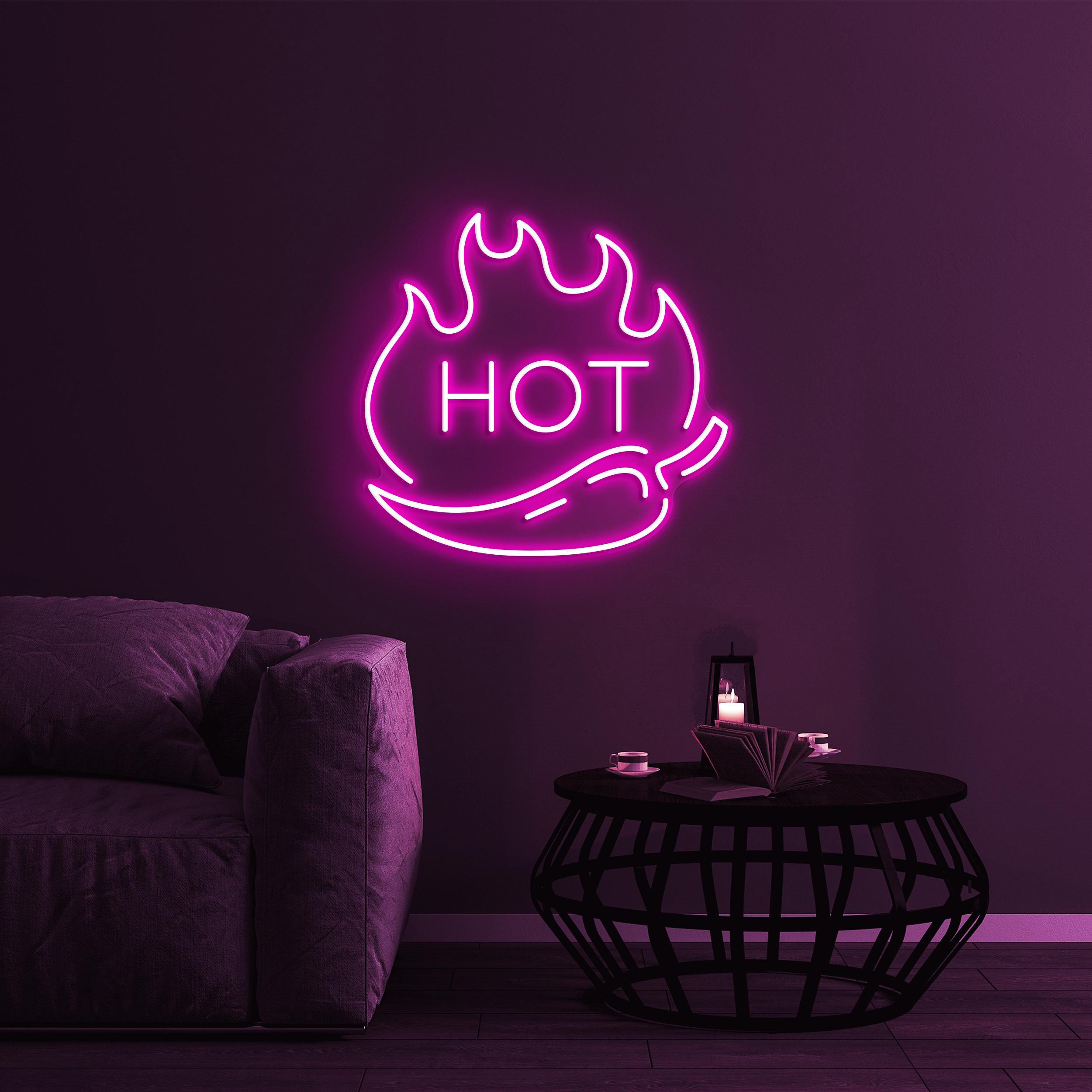 Hot Chili Pepper Neon Sign, Hot Chili Pepper LED Light, Hot Flame Wall Decor, Spicy Sensation Decor, Fire Chili Art, Spice Pepper Lover Gift