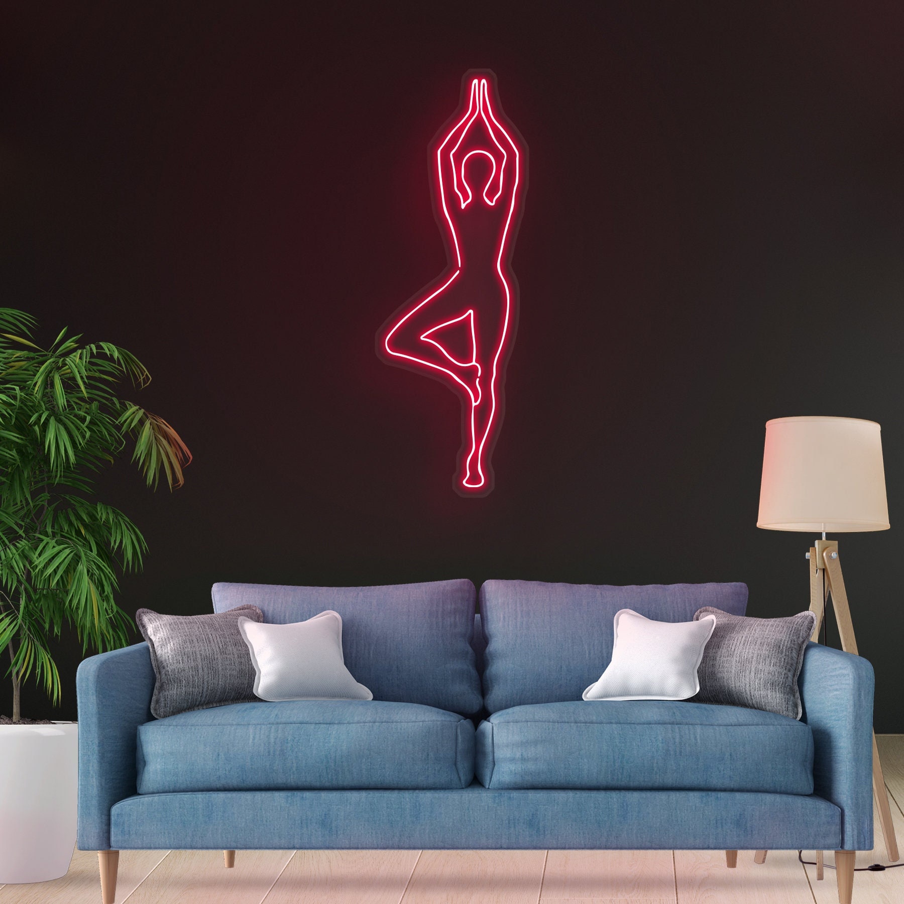 Yoga Neon Sign, Girl Yoga LED Light, Yoga Club Wall Decor, Yoga Tree Pose Neon Sign, Fitness Room Led Light Art, Custom Neon Sign, Gym Art