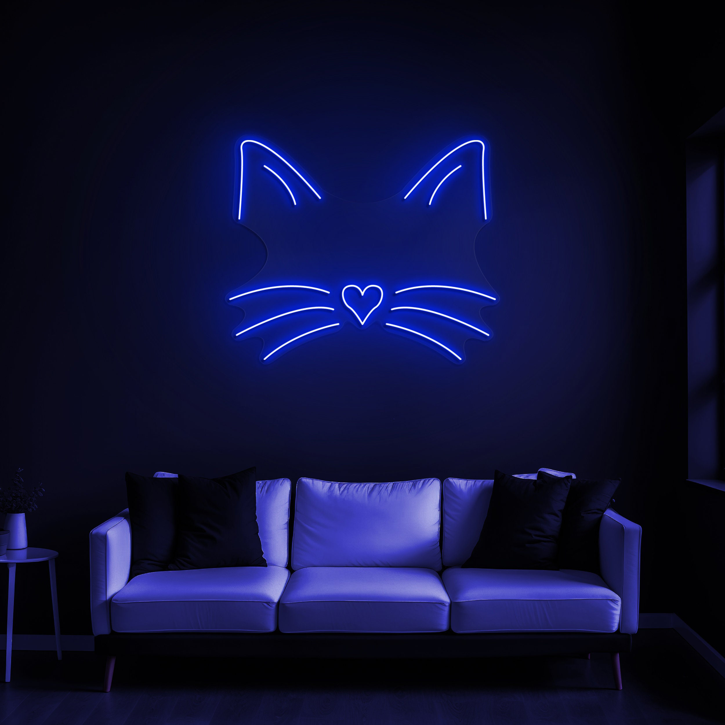 Cat Face Line Art LED Neon Sign, Cute Cat Decor for Kids' Rooms, Perfect Gift for Cat Lovers, Cat Decor, Pet Lover Sign for Home Decor, Gift