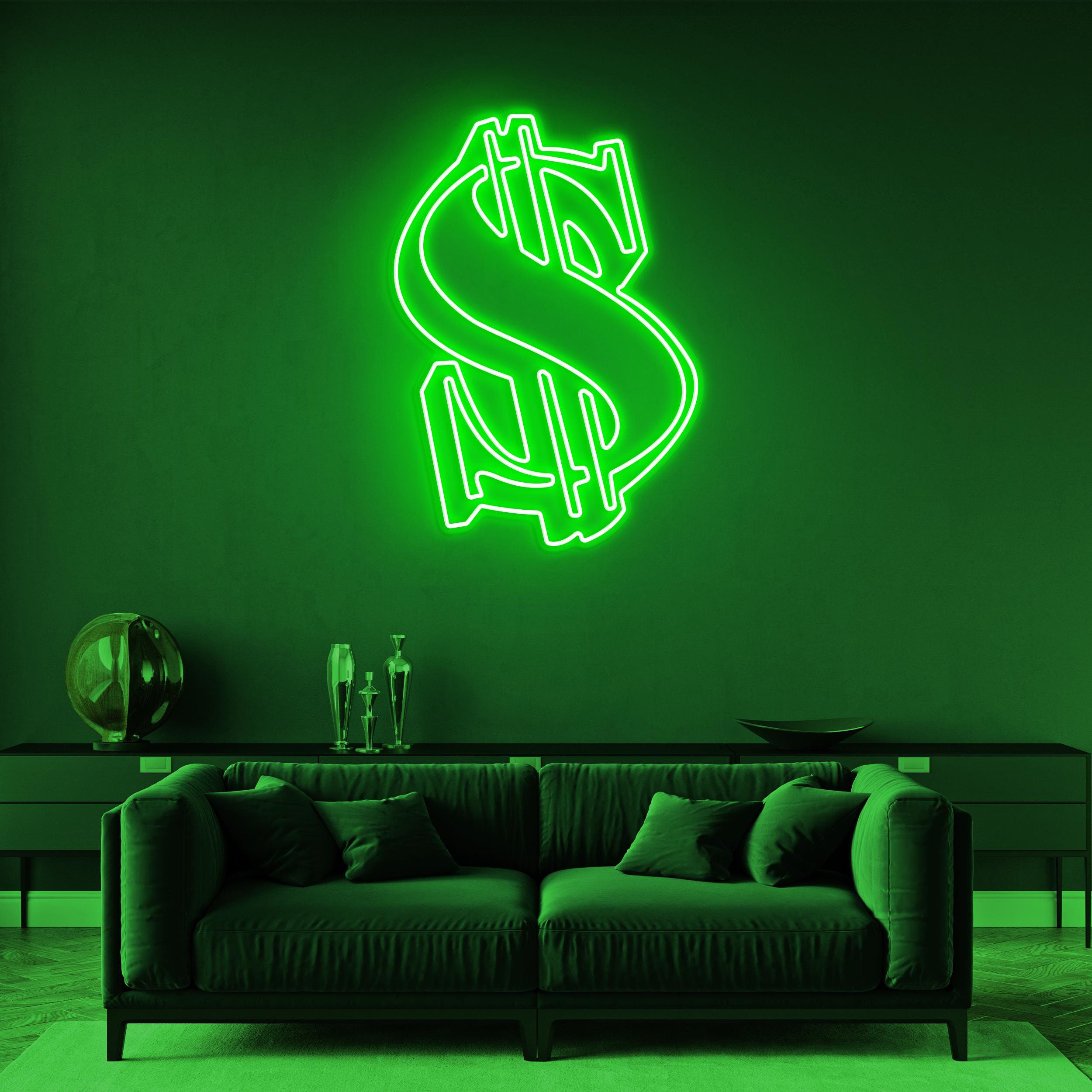 Dollar Neon Sign, Dollar LED Light, Dollar Sign Wall Art, Money Neon Light, Custom Neon Sign, Cash Wall Decor, Decorative Wall Hanging Art