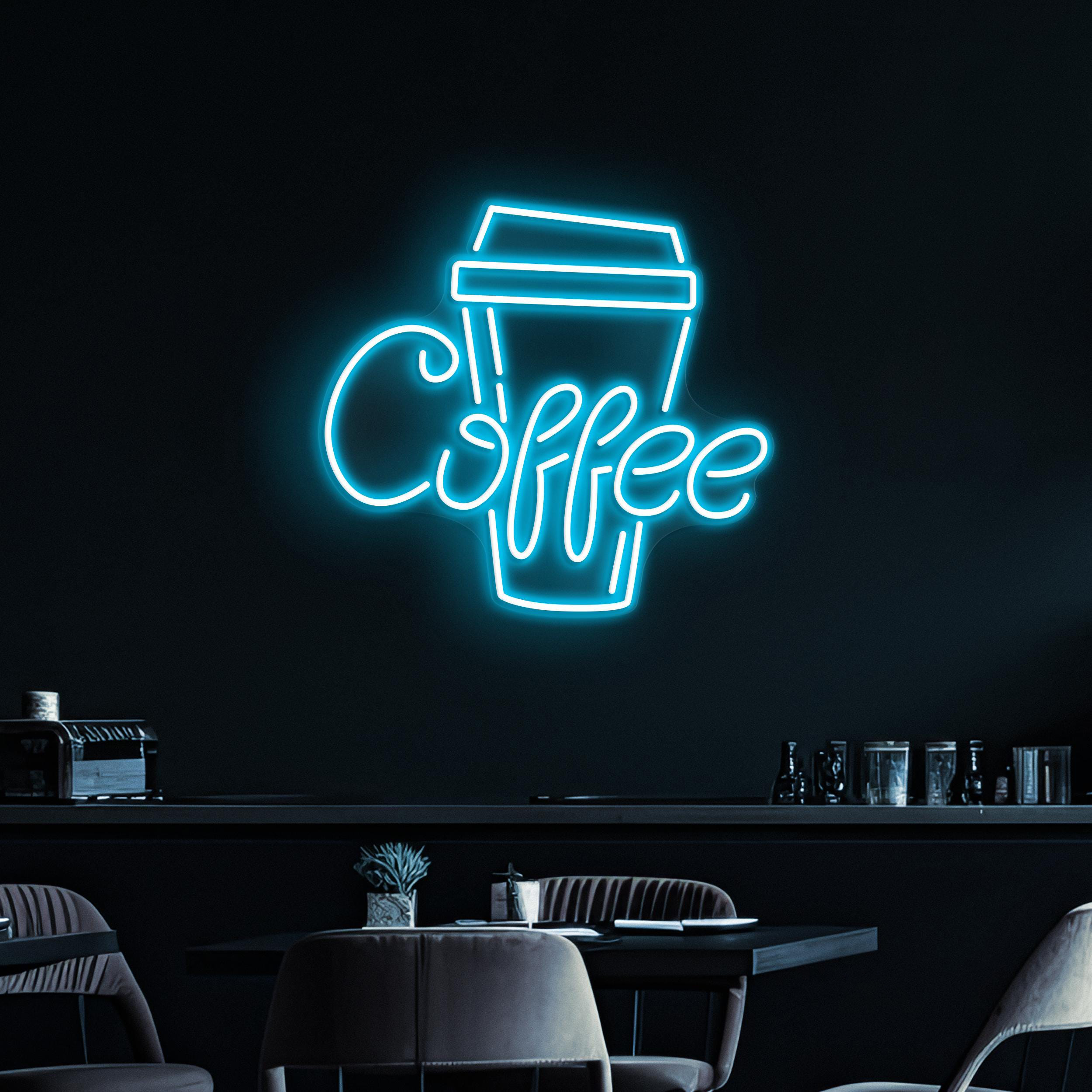 Coffee Neon Sign, Coffee LED Light, Coffee Logo Wall Decor, Coffee Shop Neon Light, Kitchen Wall Art, Coffee Cup Neon Sign, Coffee Lover Art
