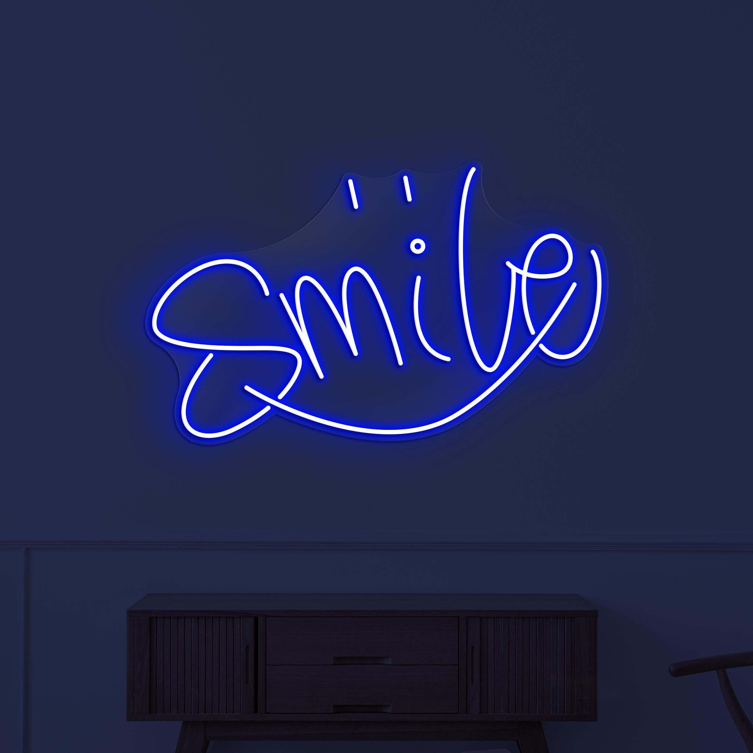 Smile Neon Sign, Smile LED Light, Happy Vibes Wall Decor, Smile Logo Wall Art, Decor for Home, Kids Room & Party, Happy Vibes Neon Sign