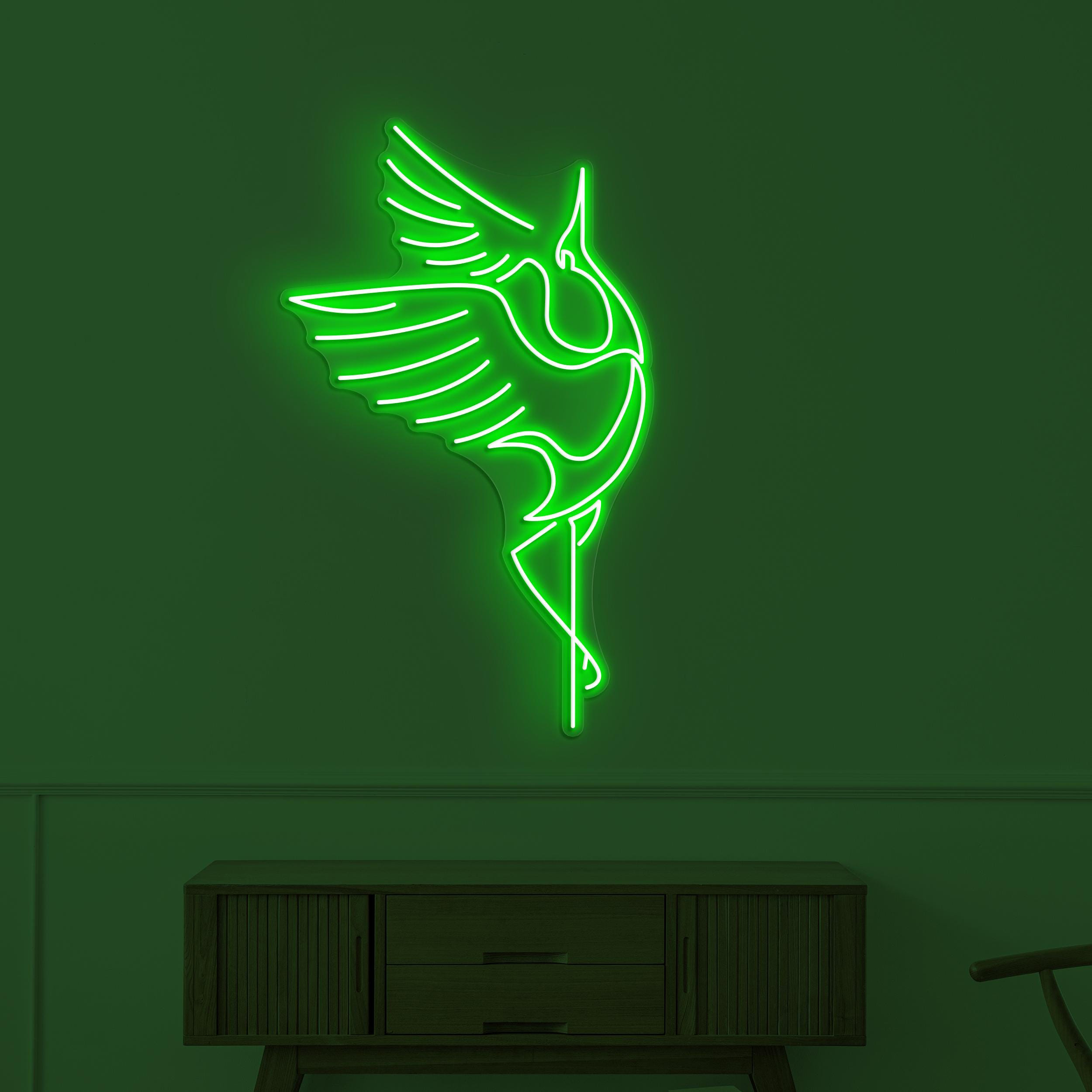 Crane Bird Neon Sign, Crane Bird Led Sign, Flying Crane Wall Art, Birds Shop Wall Decor, Crane Lover Light, Home Led Art, Japanese Bird Sign
