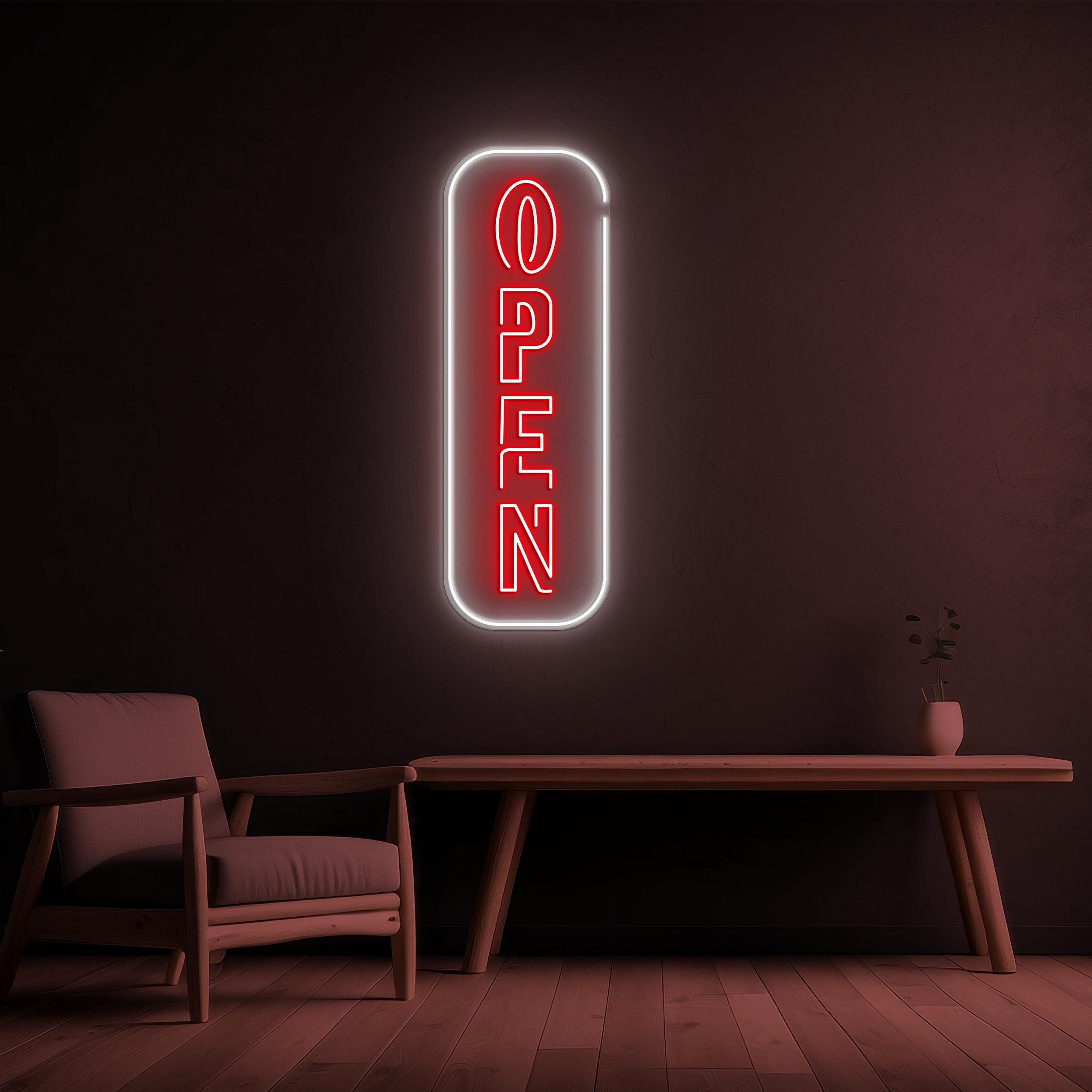 Open Neon Sign, Open LED Light, Open Wall Art, Welcoming Sign, Business Logo Art, Decor for Cafe, Store, Bar & Shop, Hanging Opening Sign