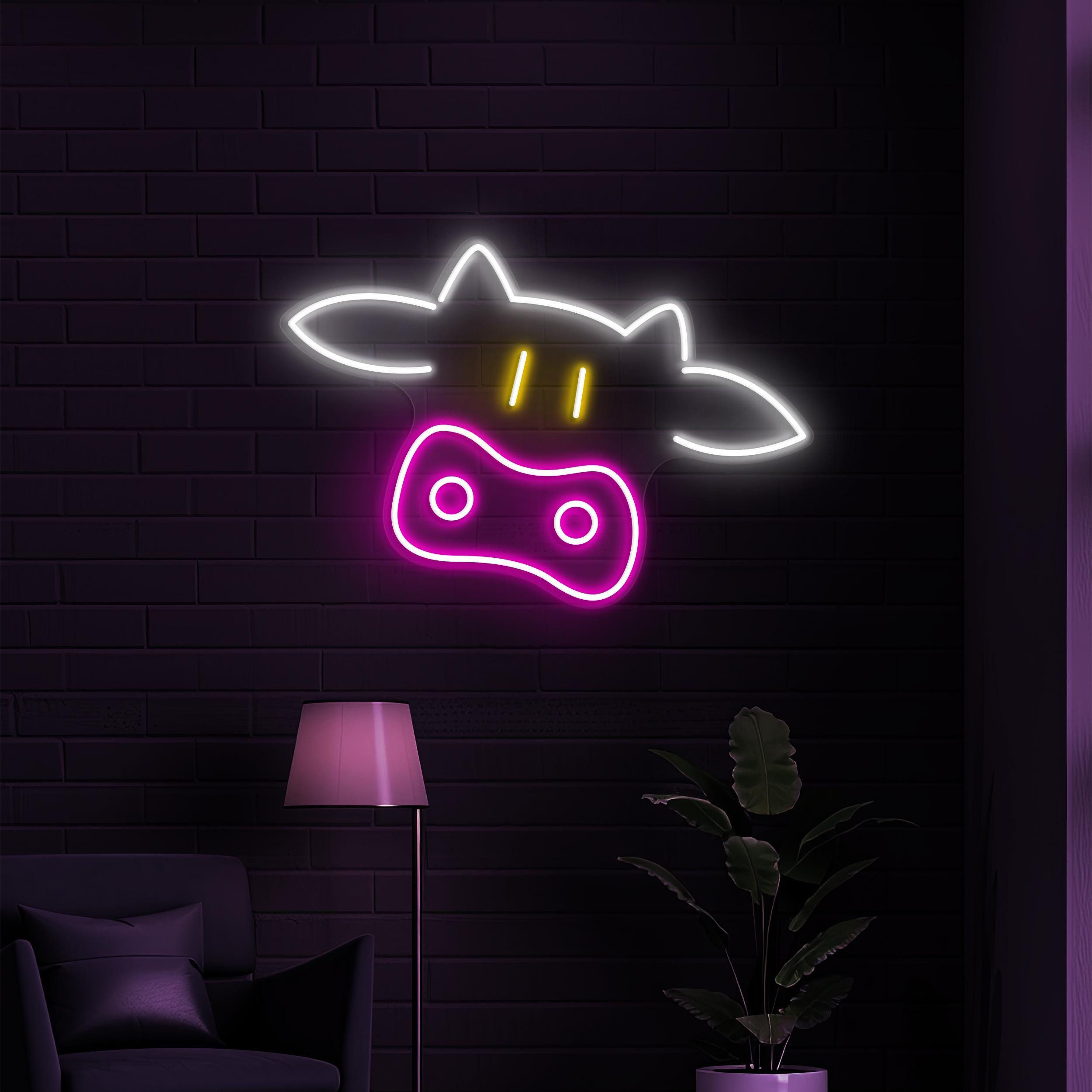 Dairy Cow Neon Sign, Dairy Cow LED Light, Dairy Cow Wall Decor, Dairy Farm Sign, Animal Farm House Wall Art, Home and Milk Shop Wall Decor