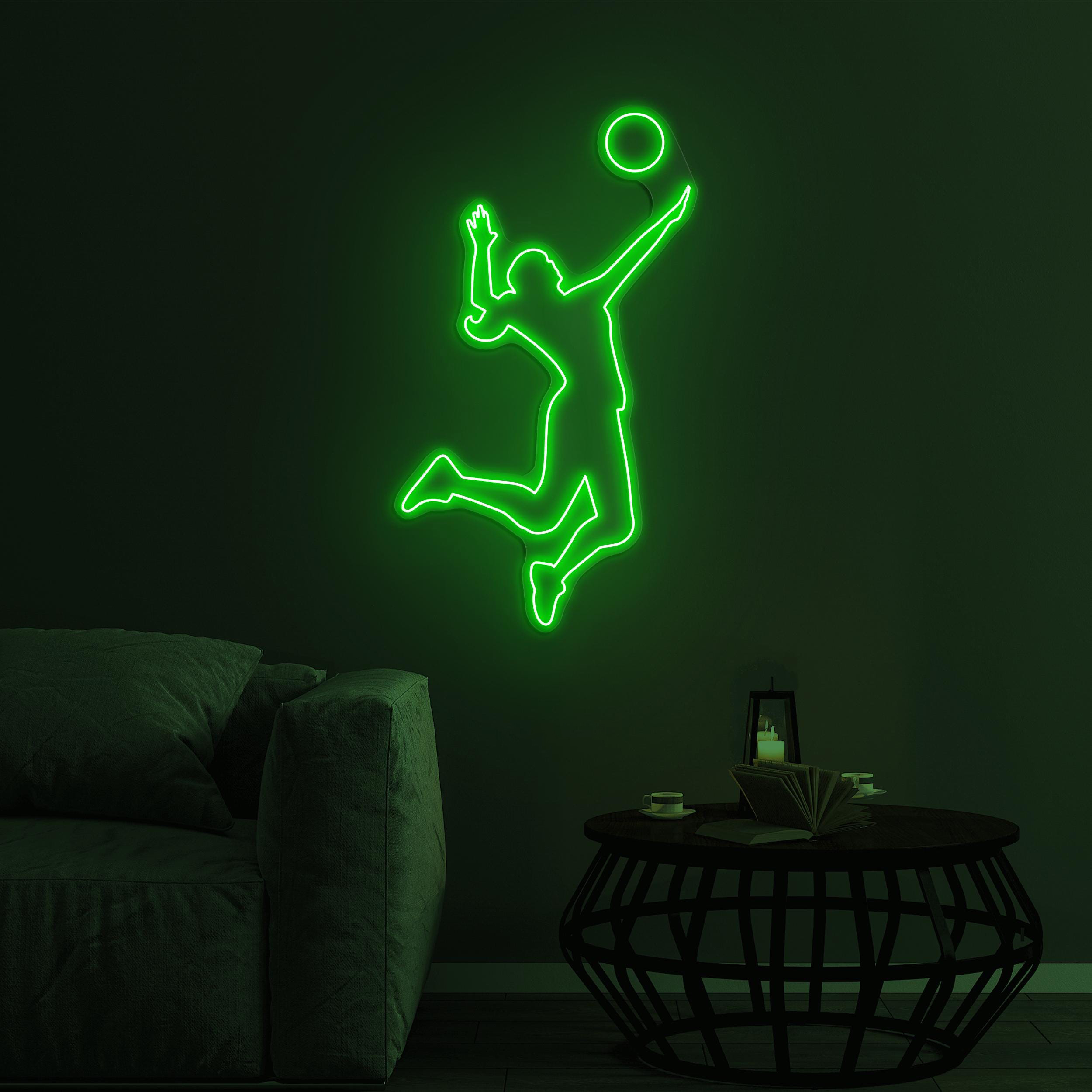 Volleyball Player Neon Sign, Girl With Volleyball LED Light, Home & Sports Shop Decor, Volleyball Player LED Neon Art, Volleyball Club Decor