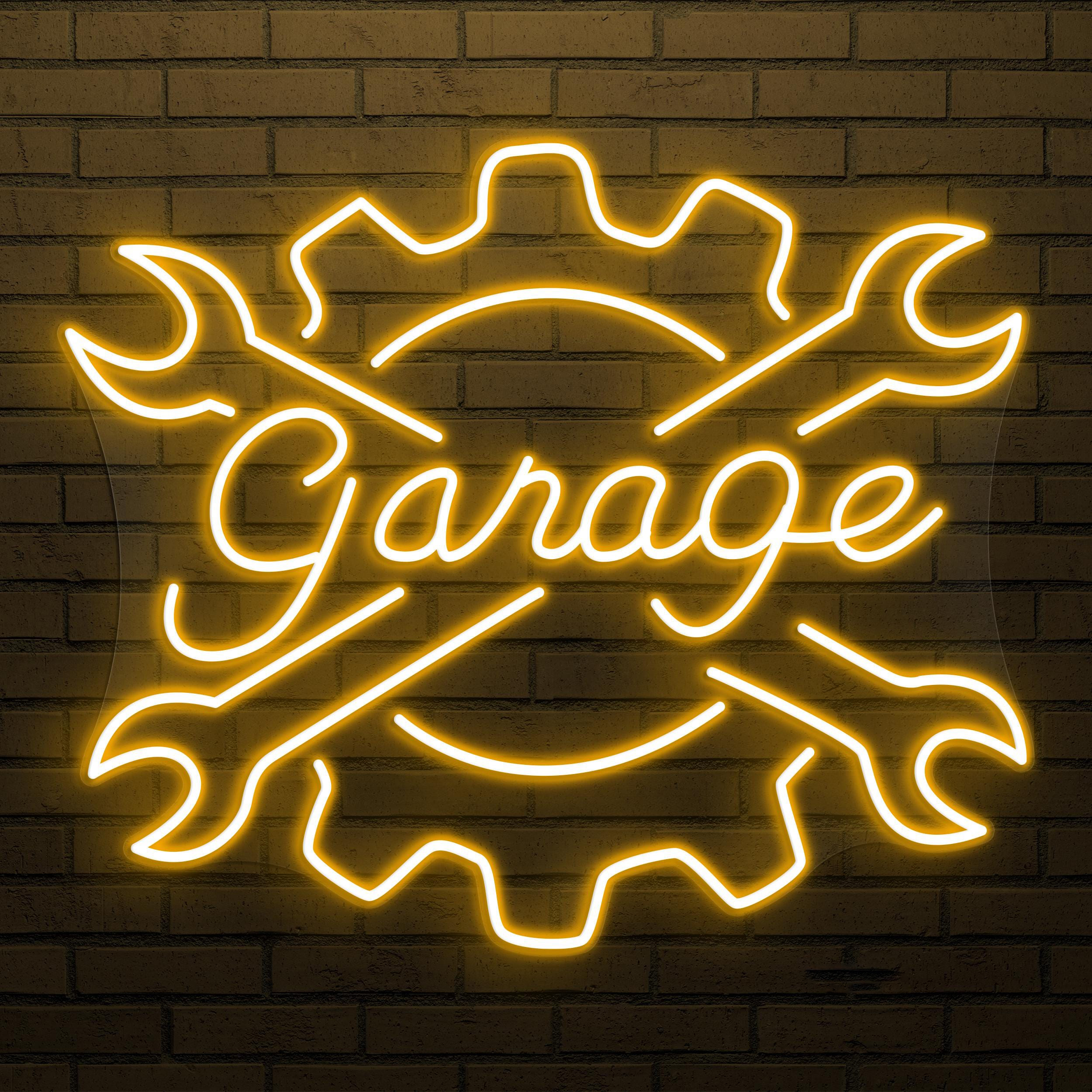 Garage Neon Sign, Garage LED Light, Mechanic Tools Wall Art, Auto Shop Wall Decor, Wrench Neon Art, Workshop Neon Light, Man Cave Decor