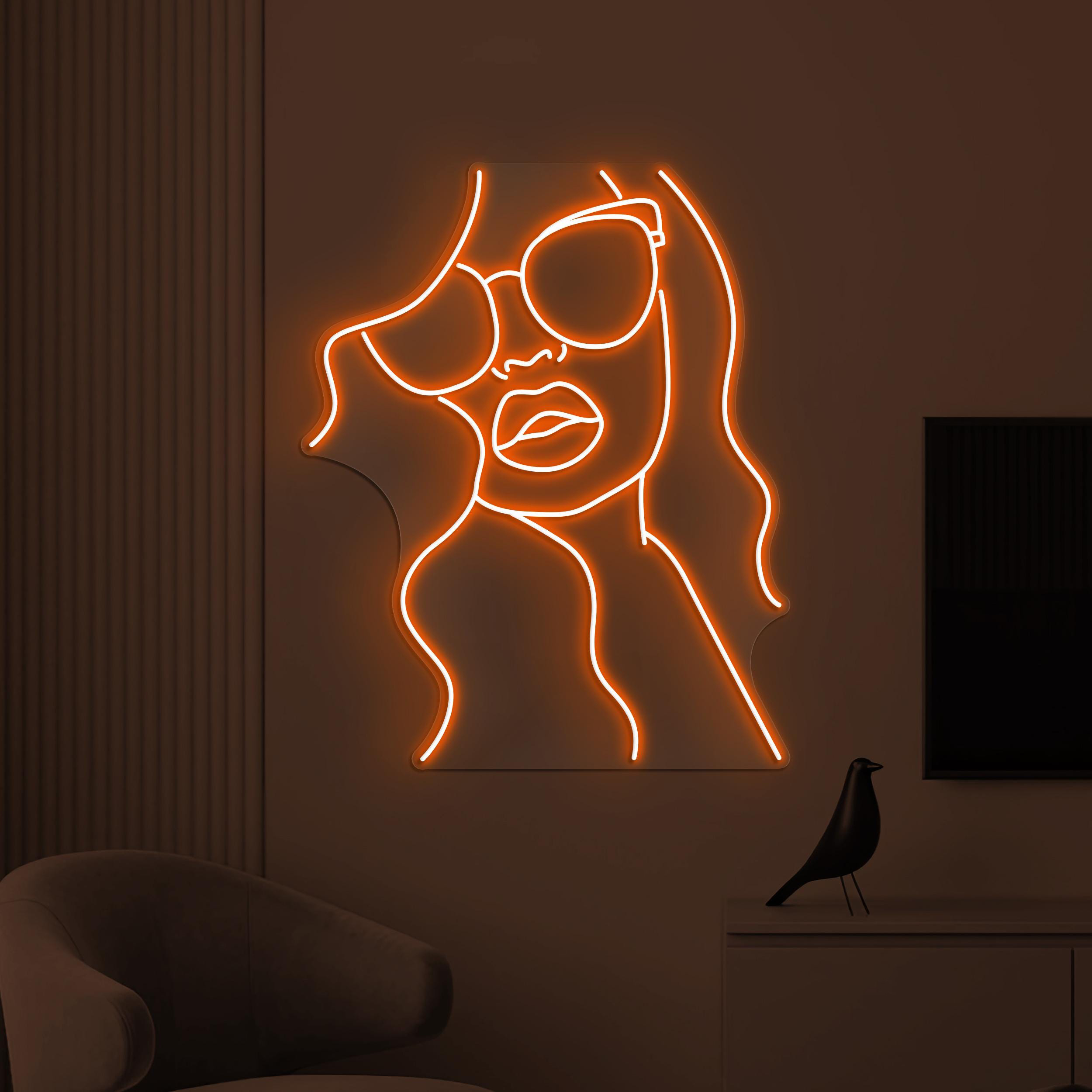 Girl With Glasses Neon Sign, Girl With Glasses LED Light, Beauty Girl Wall Decor, Girl Room Wall Art, Glam Neon Light, Salon Neon Decor