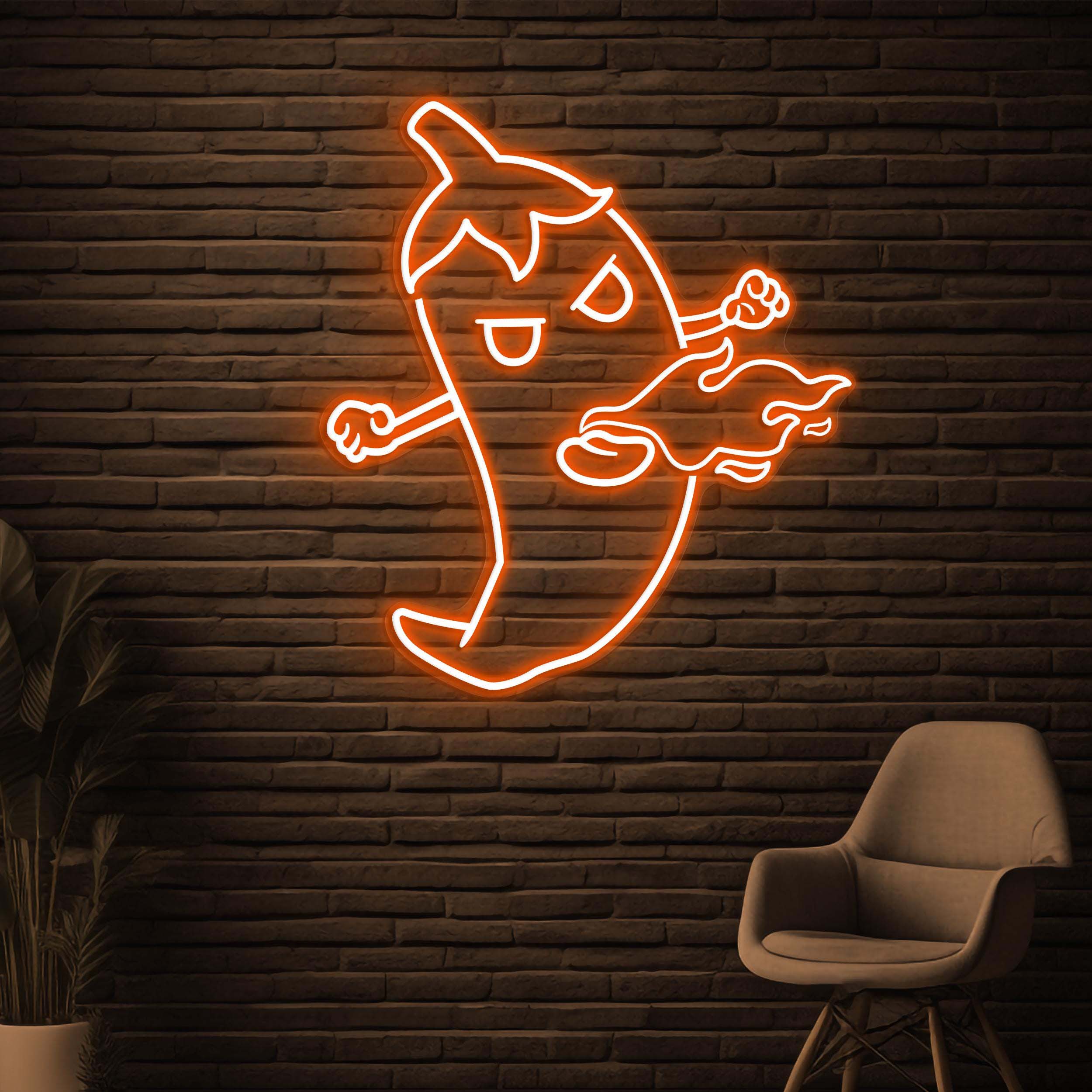 Spicy Chili Neon Sign, Spicy Chili LED Sign, Flaming Chili Wall Decor, Fire Spicy Chili Sign, Spicy Food Store Art, Mexican Pepper Light