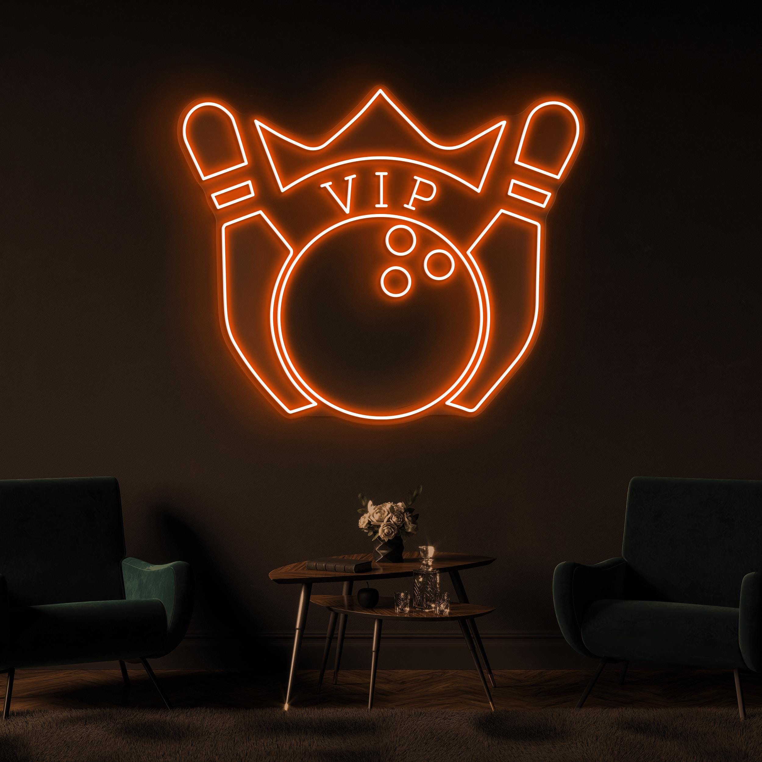 Bowling Pin Neon Sign, Bowling VIP LED Light, Custom VIP Wall Art, Bowling Club Wall Decor, Sports Shop Neon Light, Strike Zone Led Sign