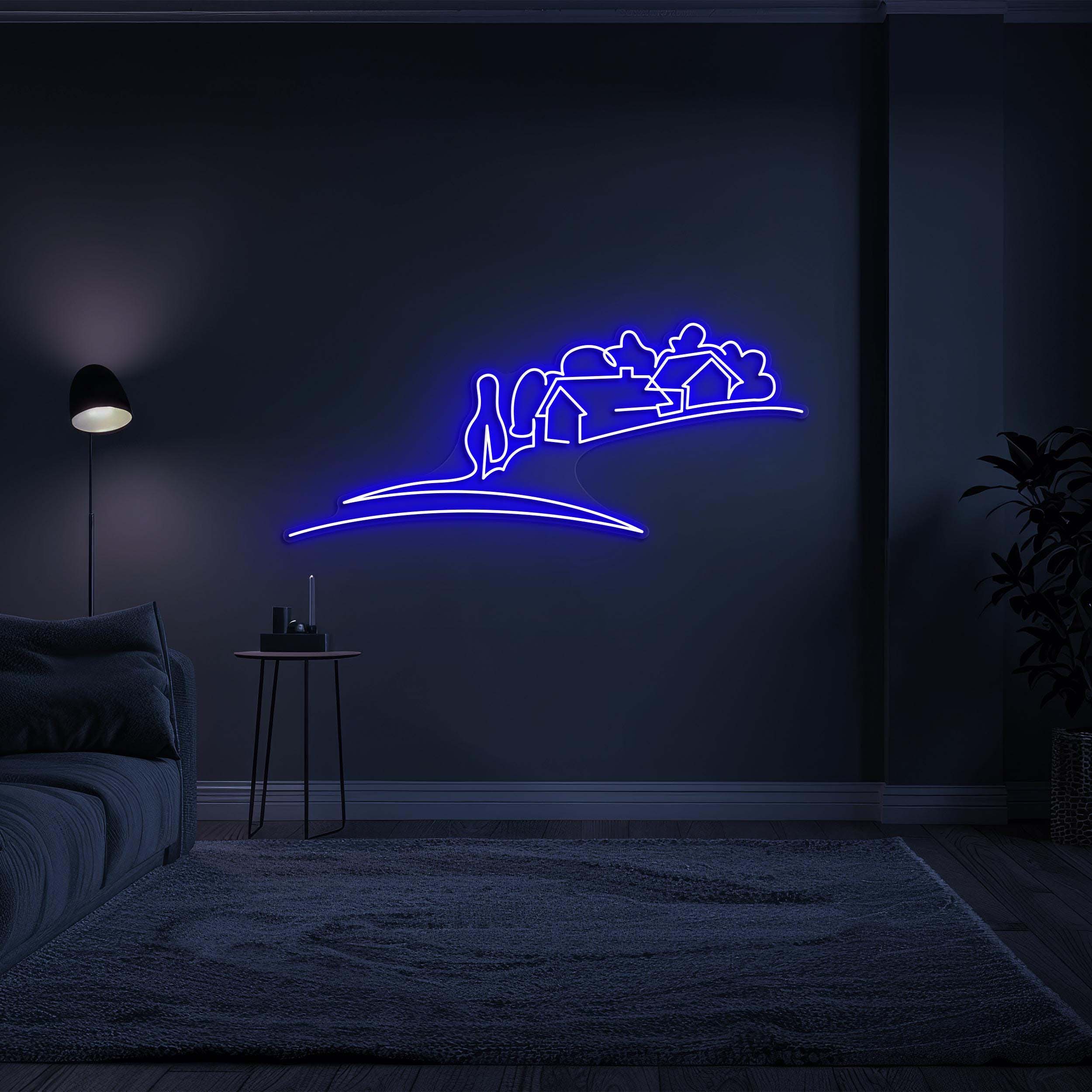 Village Neon Sign, Village LED Light, Countryside LED Neon Art, Home Wall Decor, Hometown Wall Art, Custom Village Neon Sign, Village Lover
