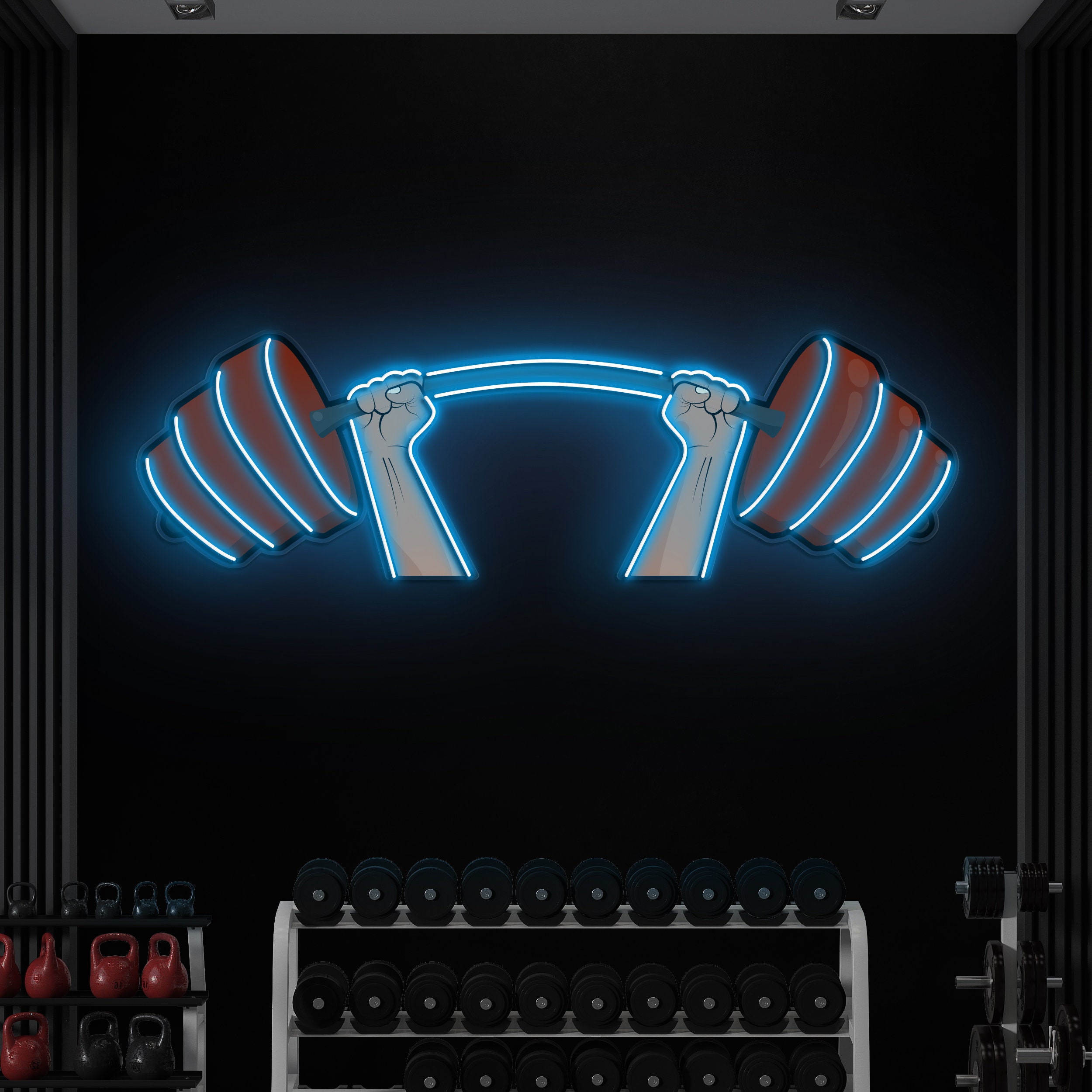 Barbell Neon Sign, Workout LED Pop Light, Gym Decor Neon, Game Room Decor, Man Cave Light, Fitness Studio Sign, Neon Wall Art, Gym Gift Idea