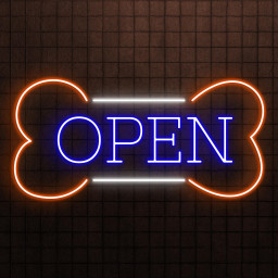 Open Neon Sign, Dog Bone Open LED Light, Open Logo Wall Art, Dog Shop Open Neon Light, Dog Lover Wall Art, Business Logo Decor, Pet Shop Art
