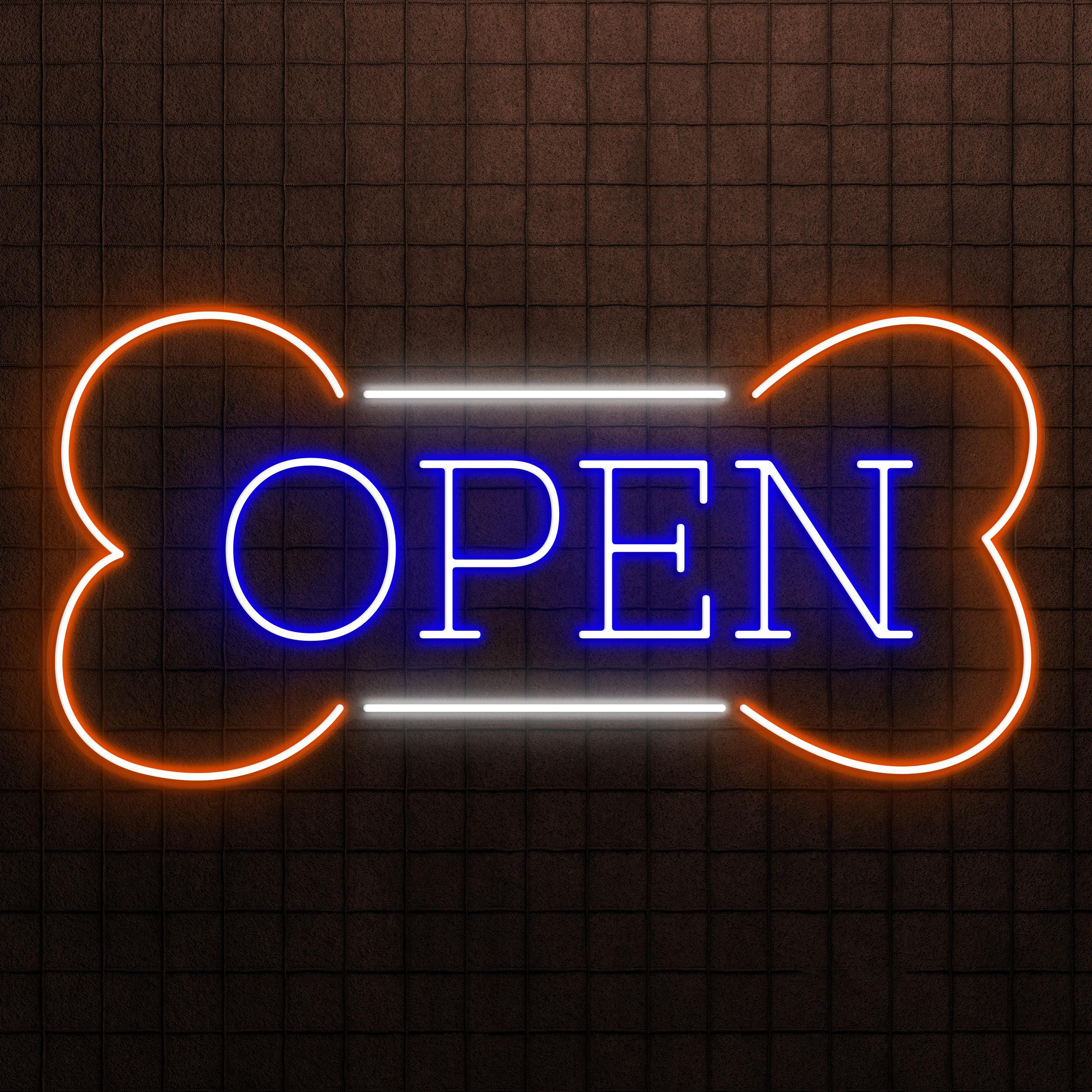 Open Neon Sign, Dog Bone Open LED Light, Open Logo Wall Art, Dog Shop Open Neon Light, Dog Lover Wall Art, Business Logo Decor, Pet Shop Art