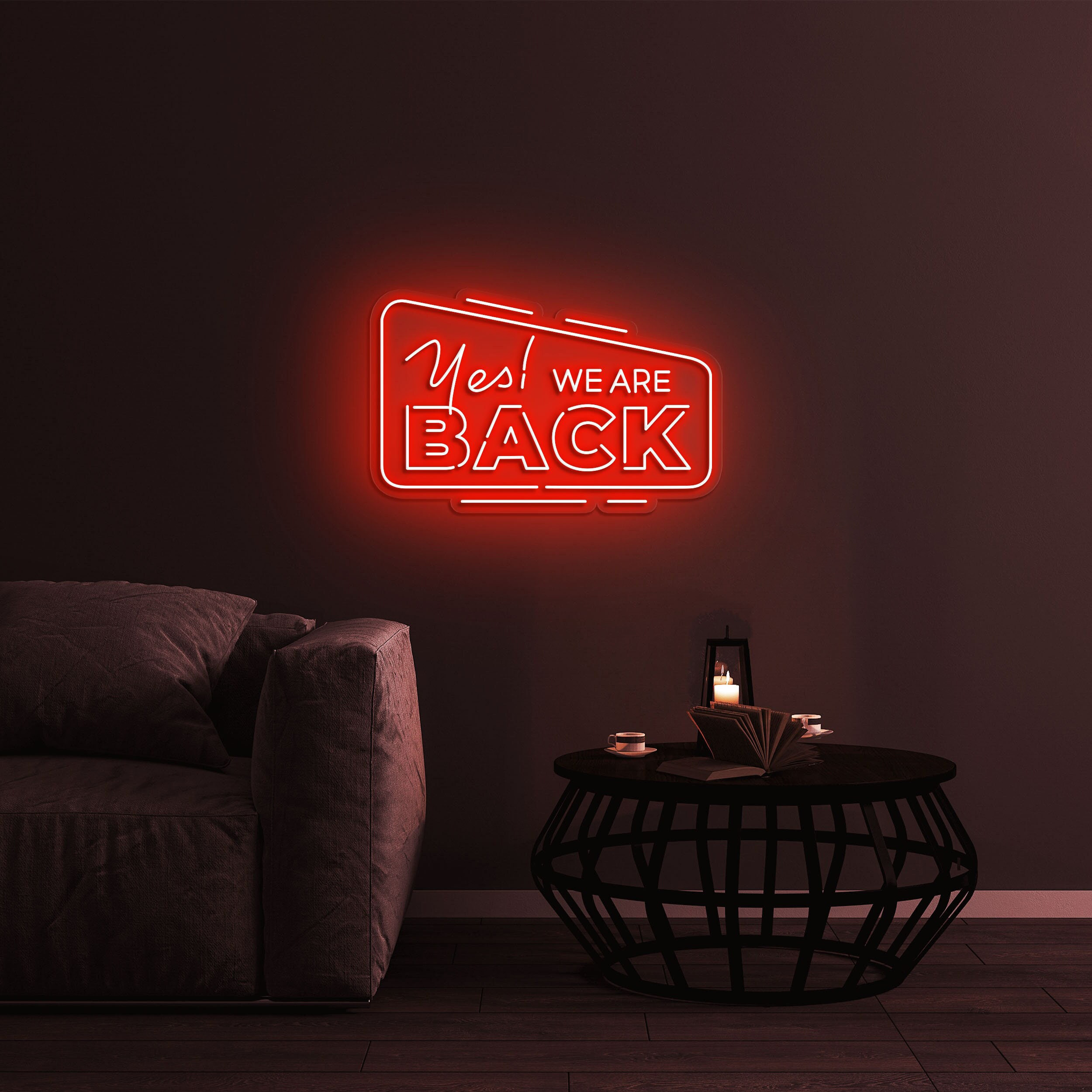 Yes! We Are Back Neon Sign, Open Sign for Shops, Neon Wall Decor for Businesses, Events, and Celebrations, Eye-catching Storefront Decor